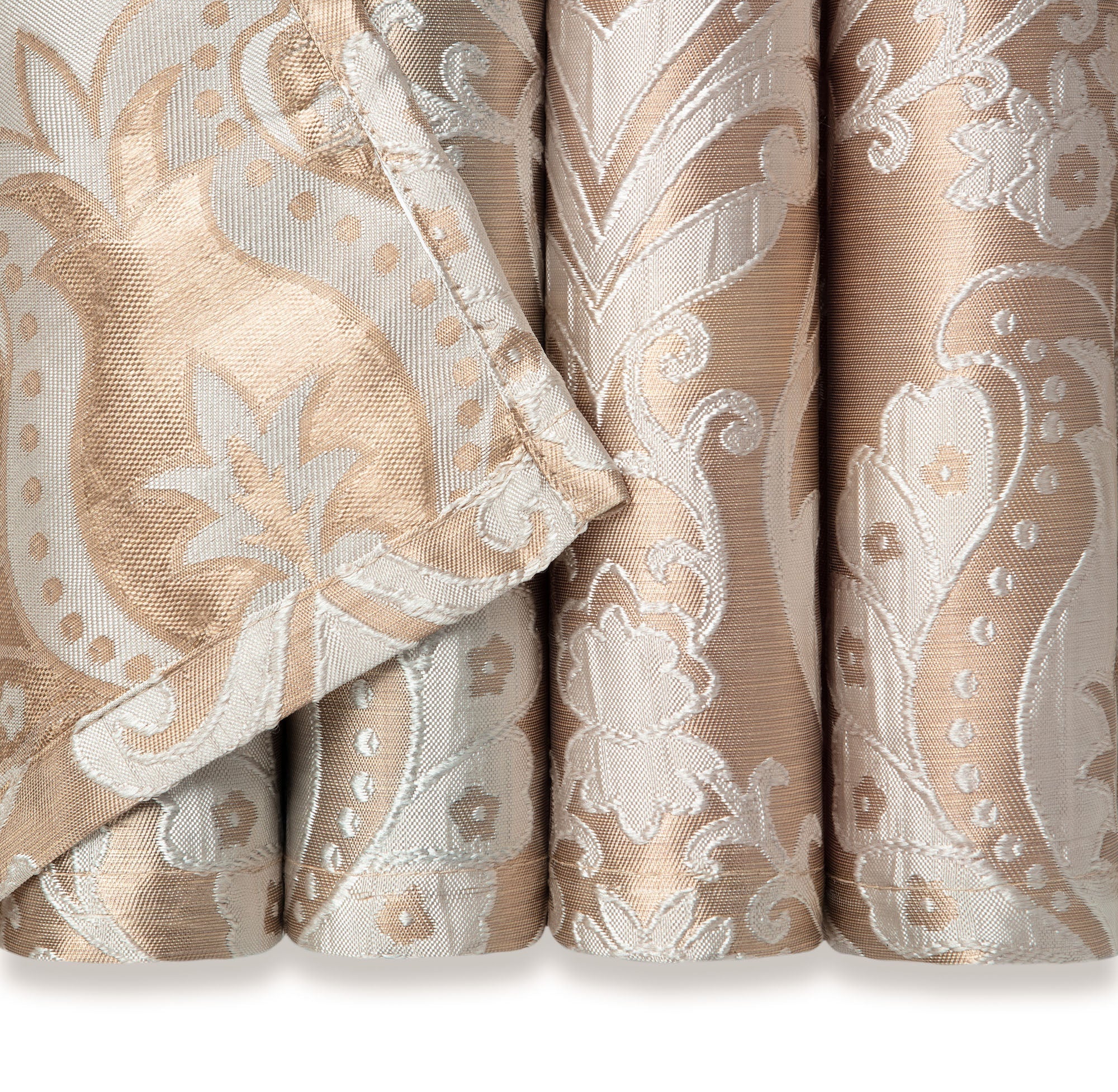 Damask Jacquard Grommet Curtains-Tolkye