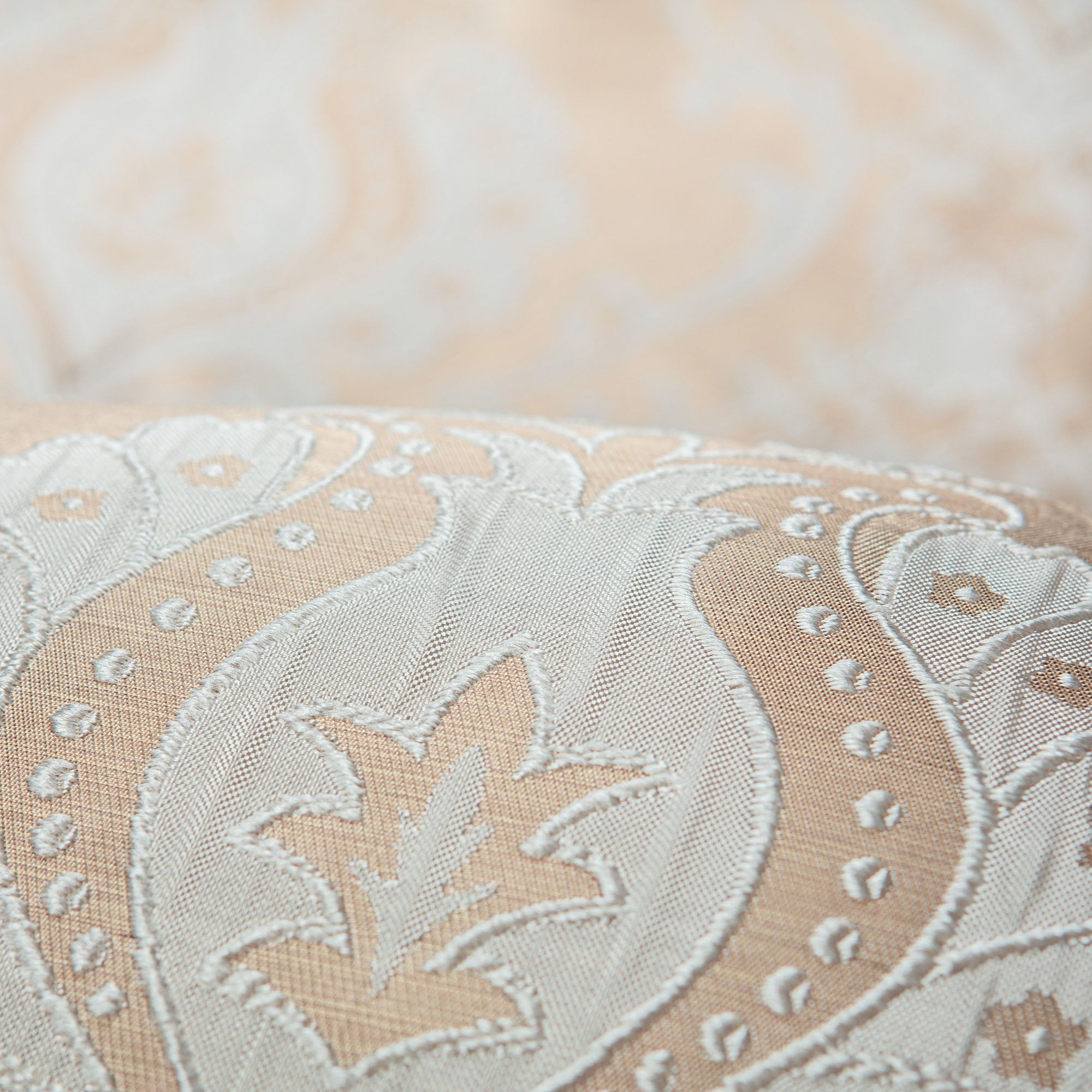 Damask Jacquard Grommet Curtains-Tolkye