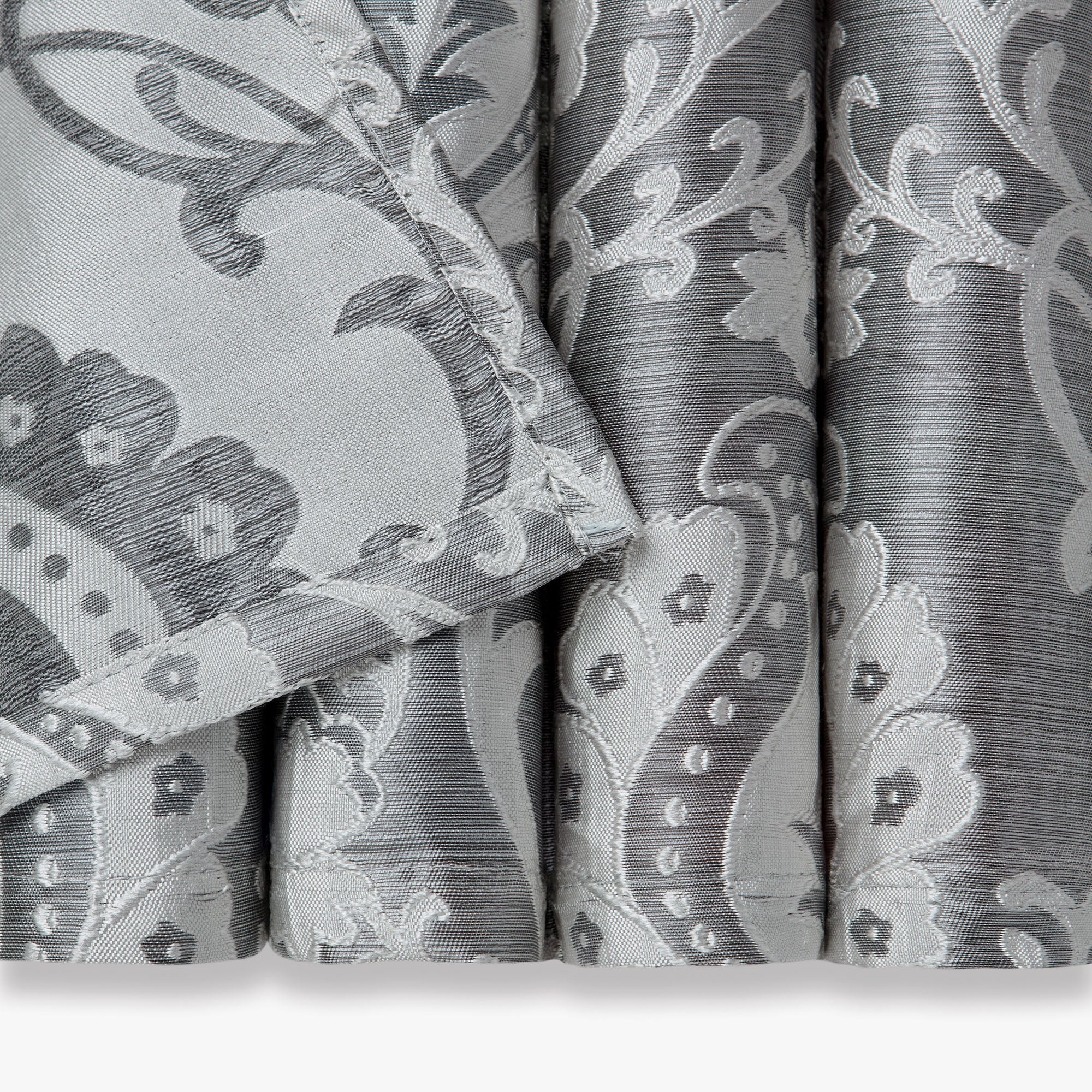 Damask Jacquard Grommet Curtains-Tolkye