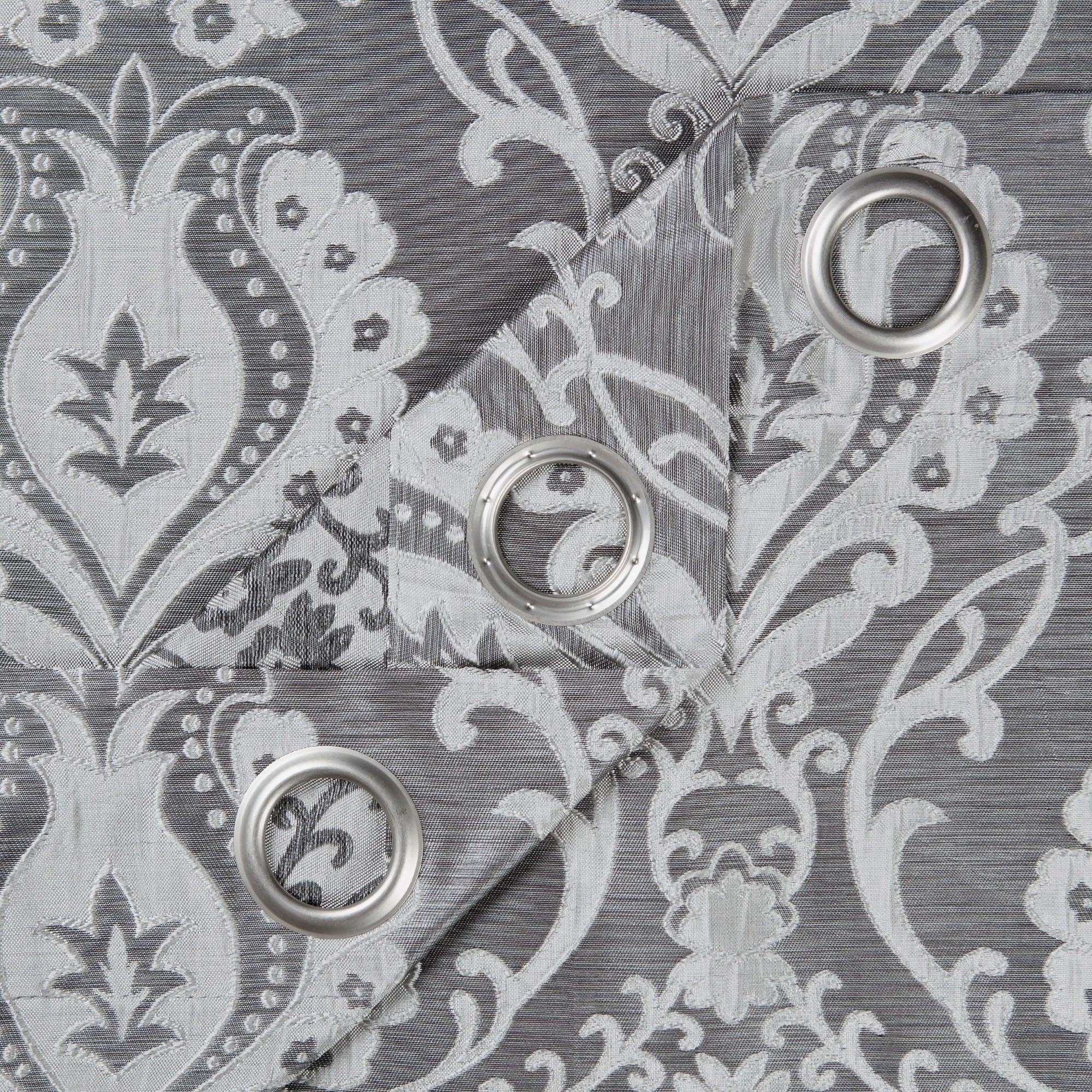 Damask Jacquard Grommet Curtains-Tolkye