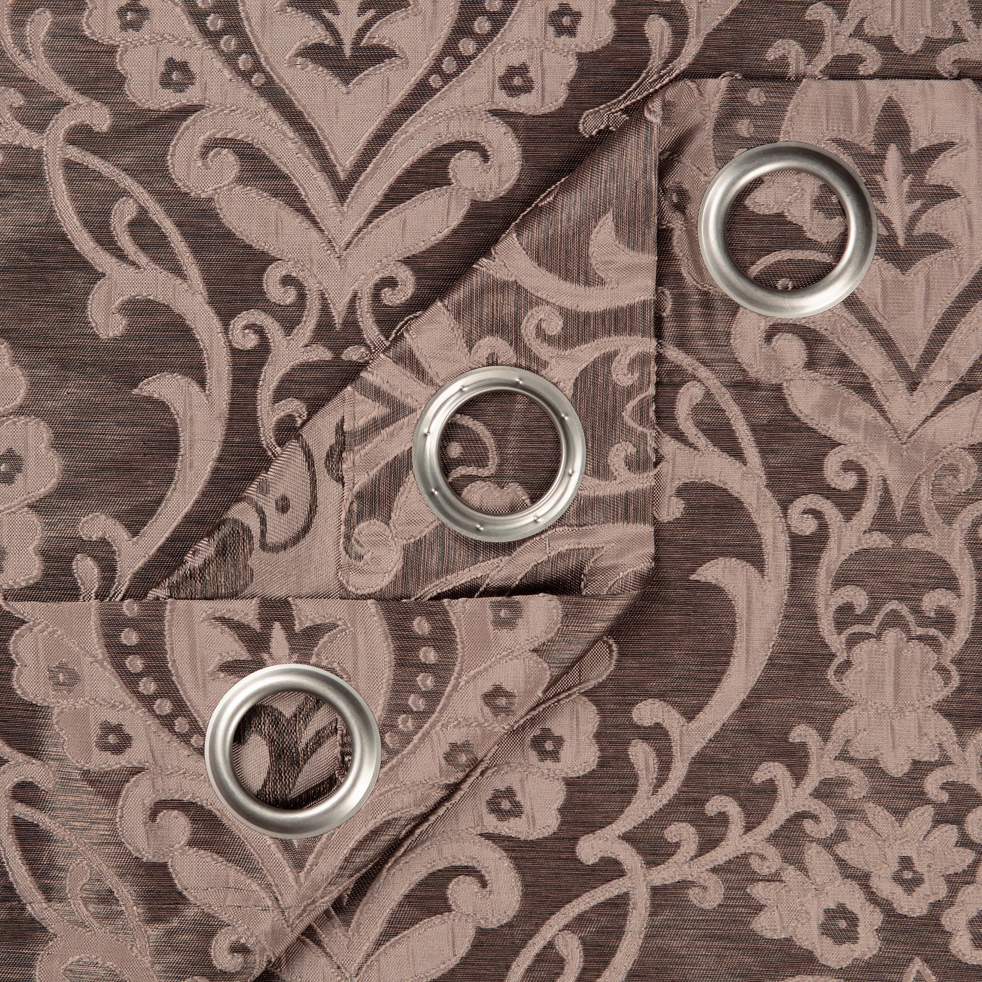 Damask Jacquard Grommet Curtains-Tolkye