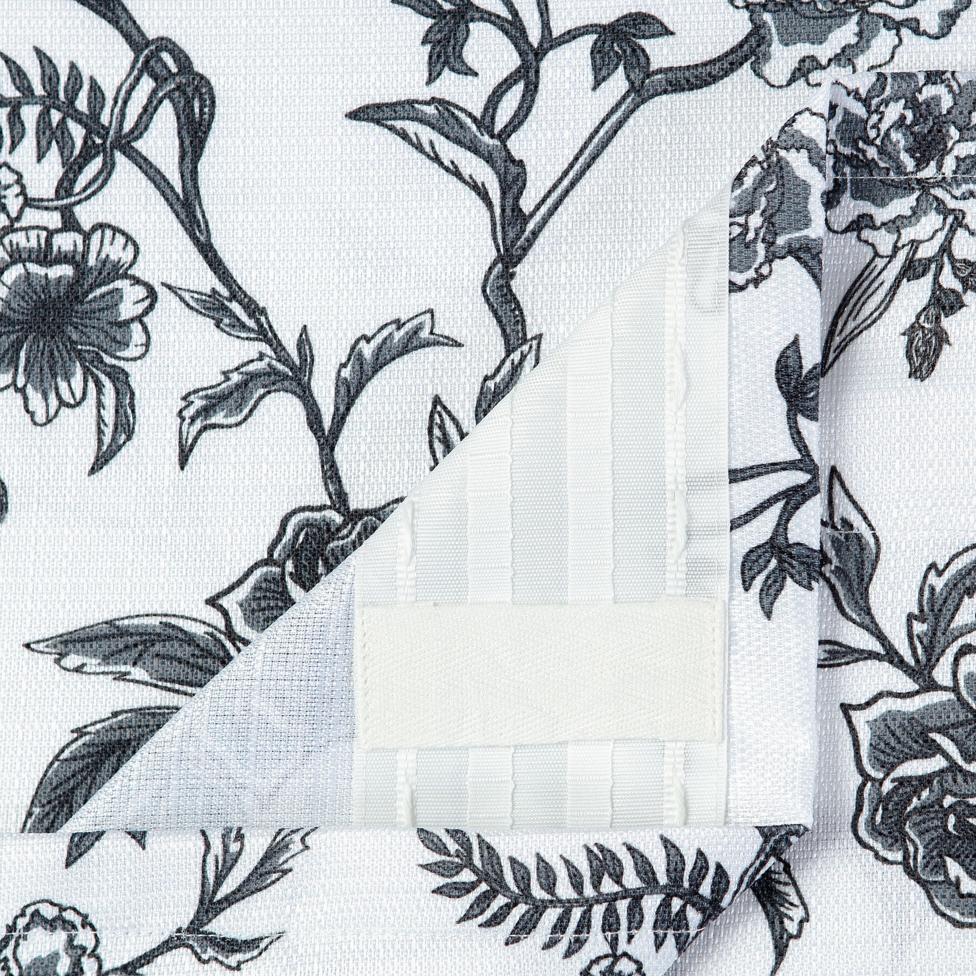 Faux Linen Toile Room Darkening Curtains-Tolkye