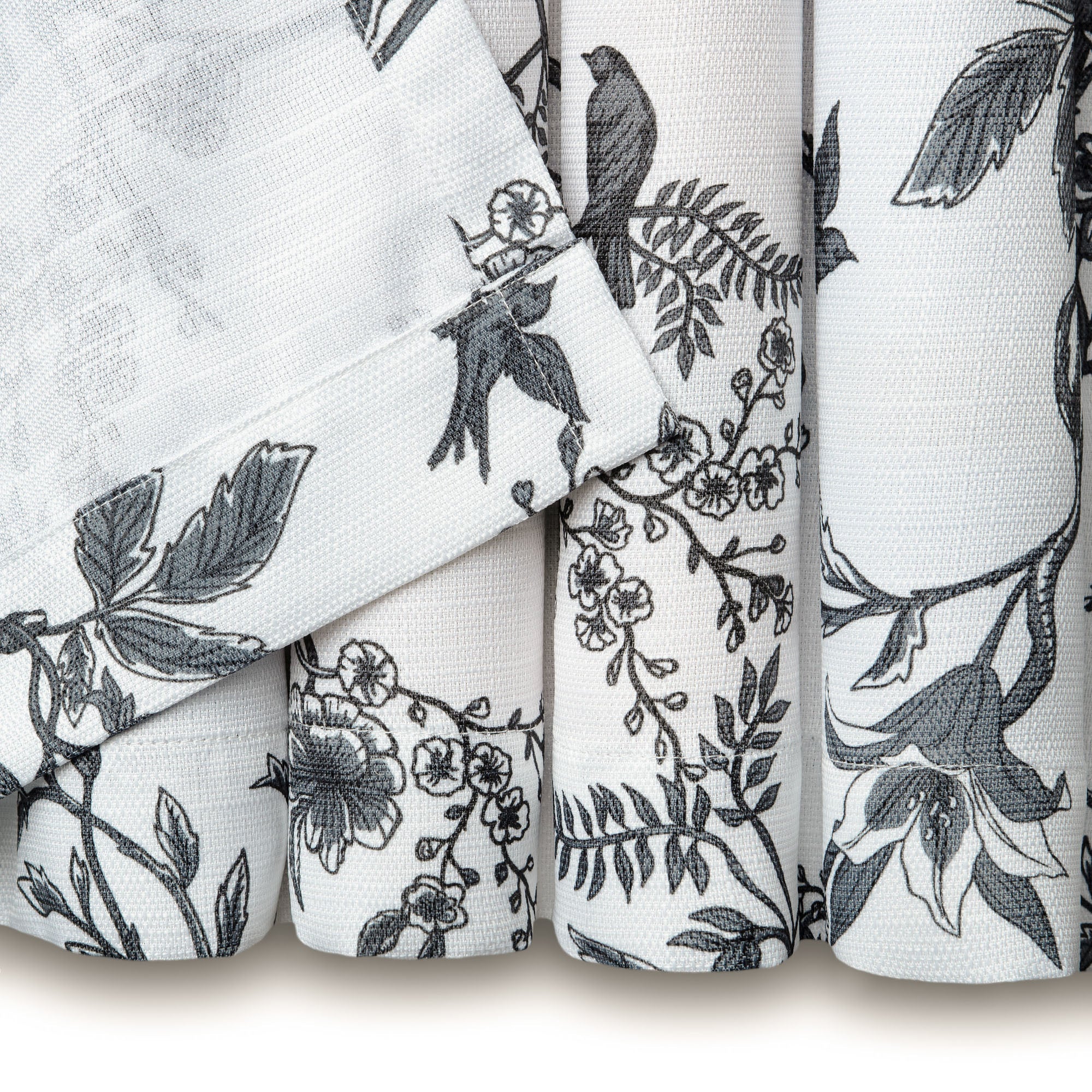 Faux Linen Toile Room Darkening Curtains-Tolkye