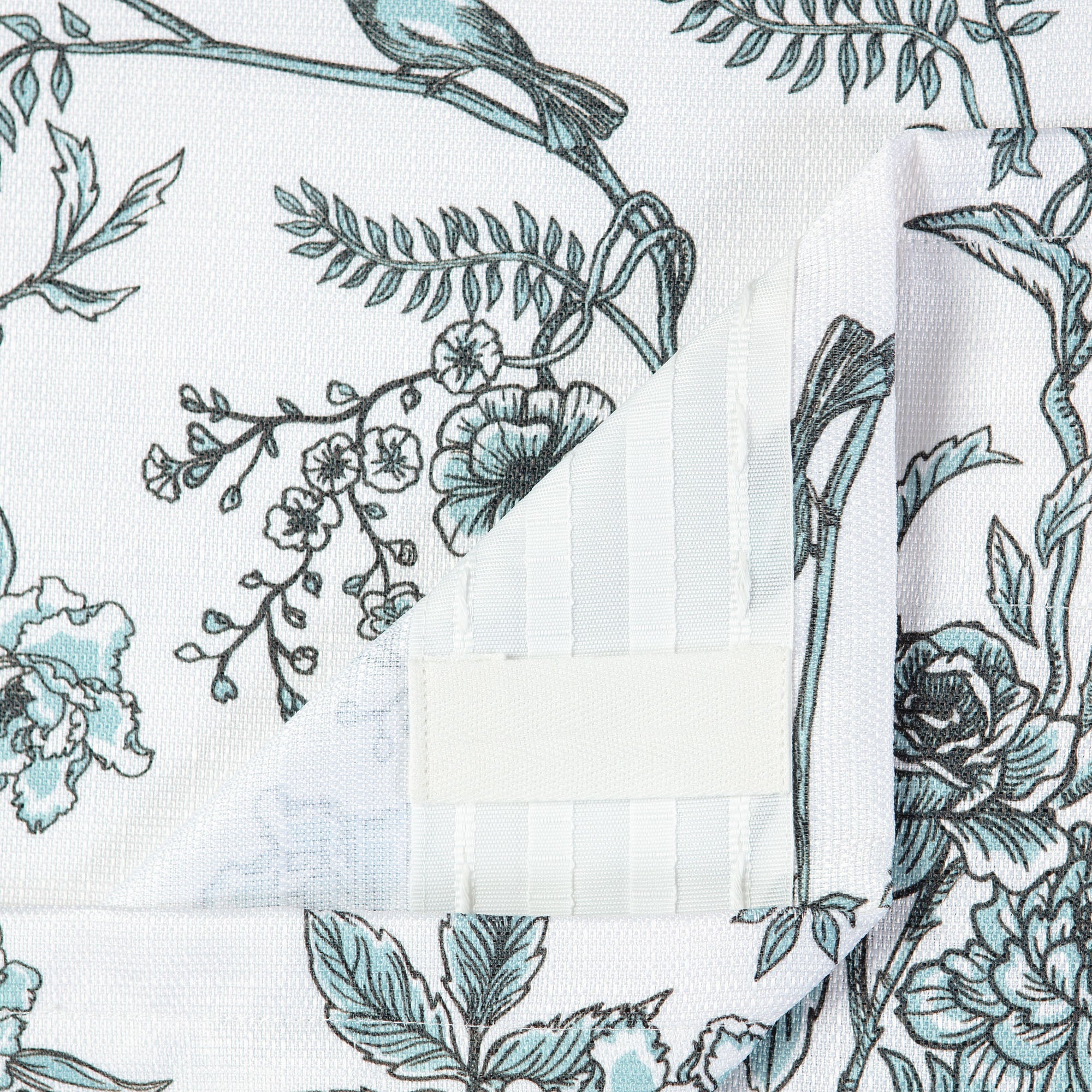 Faux Linen Toile Room Darkening Curtains-Tolkye