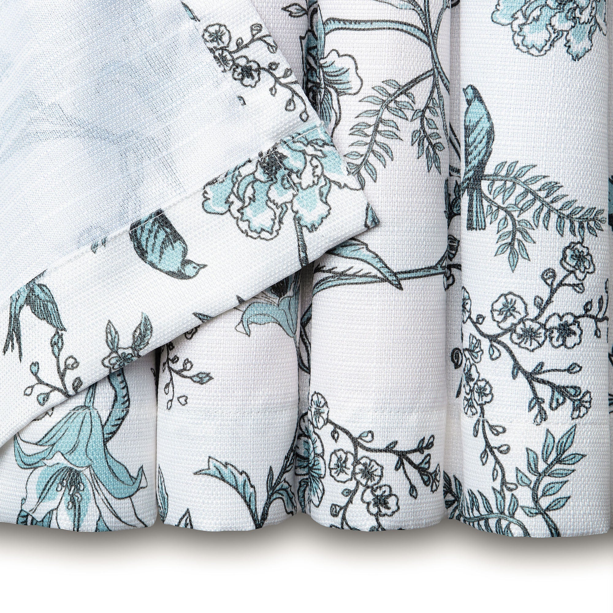 Faux Linen Toile Room Darkening Curtains-Tolkye