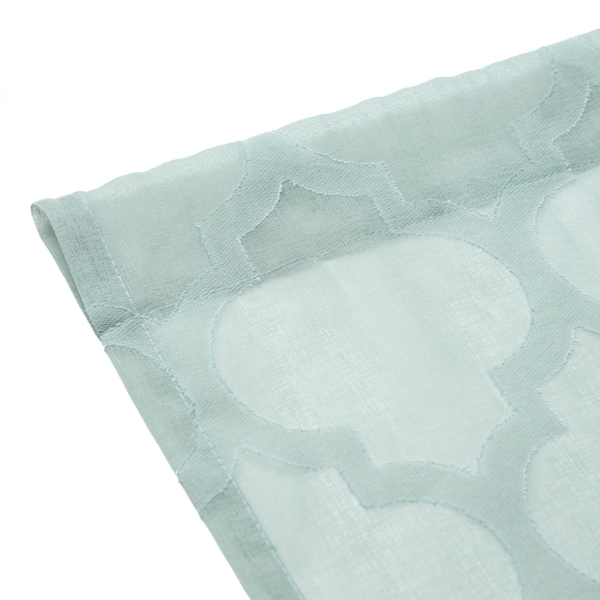 Quatrefoil Voile Sheer Rod Pocket Curtains-Tolkye