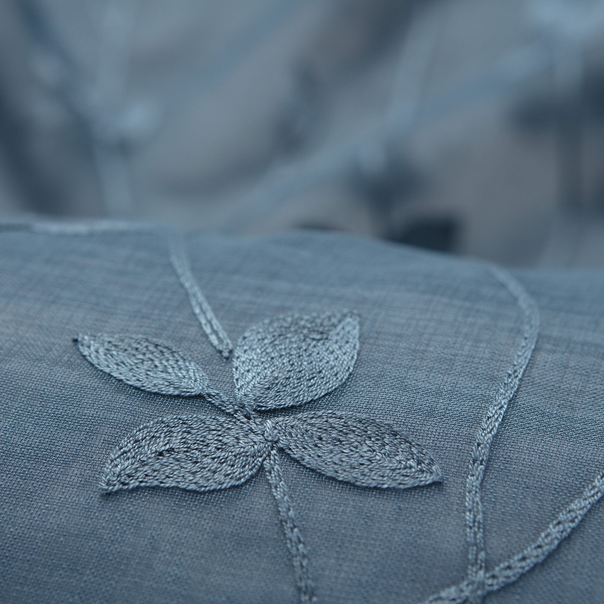 Embroidered Vine Sheer Rod Pocket Curtains-Tolkye