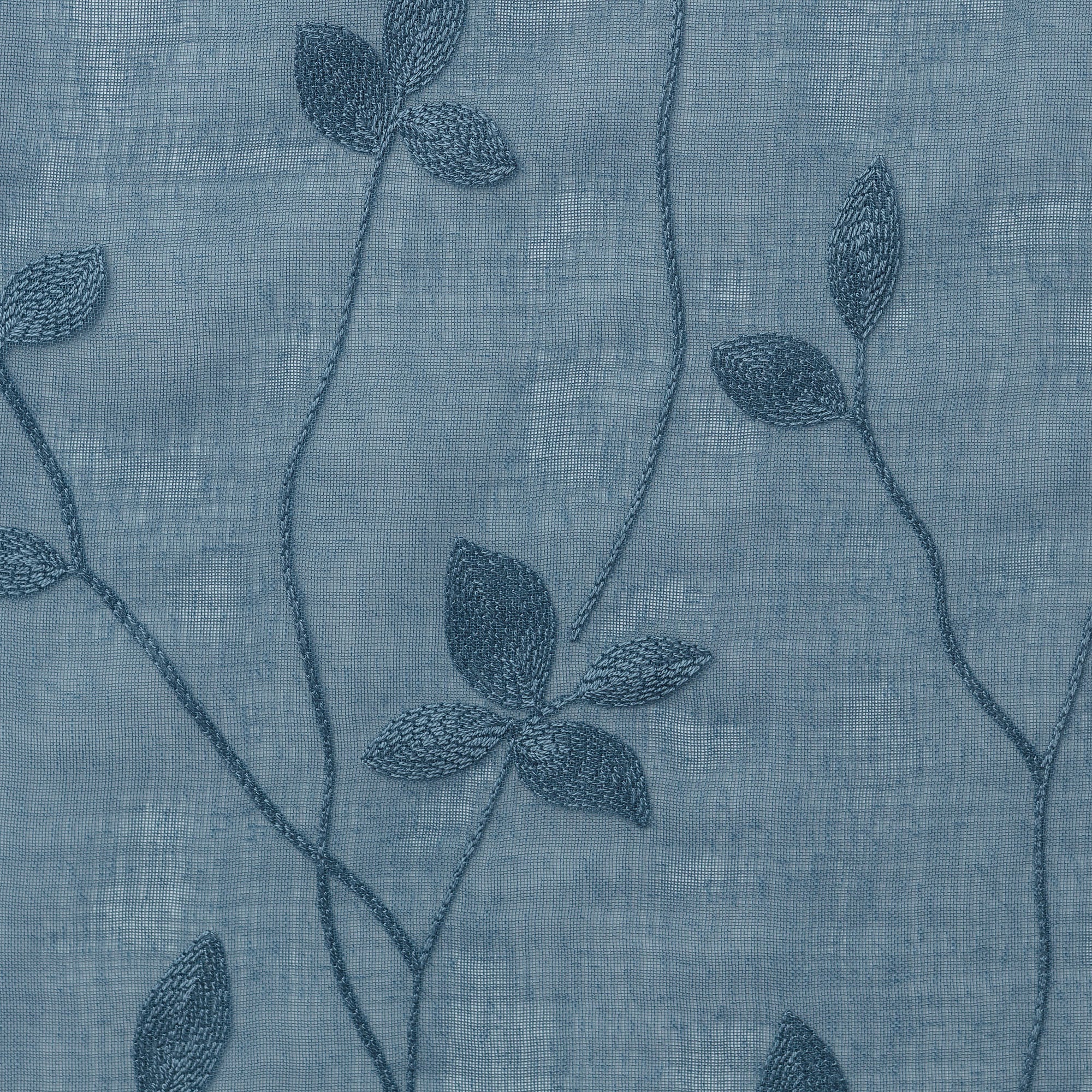 Embroidered Vine Sheer Rod Pocket Curtains-Tolkye