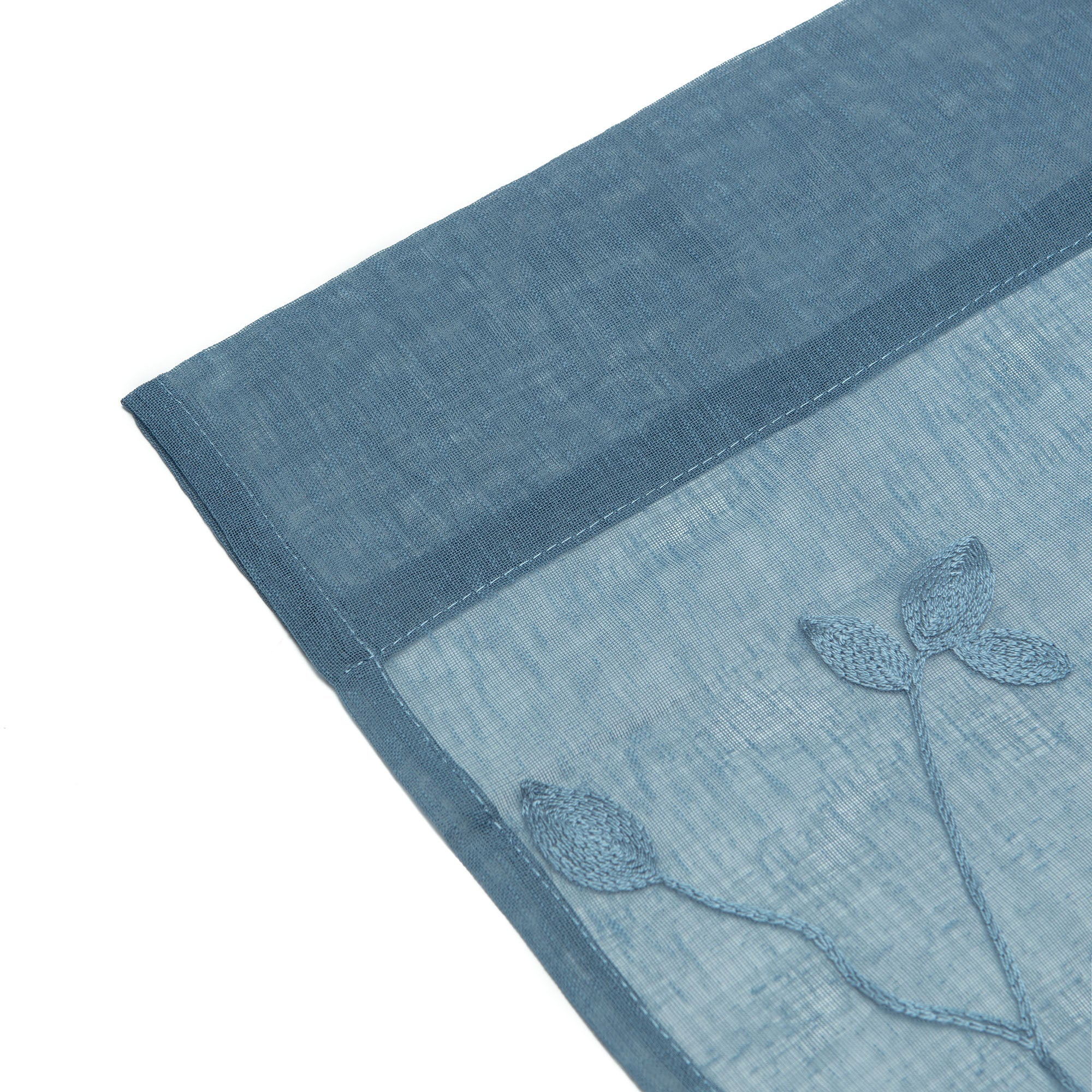 Embroidered Vine Sheer Rod Pocket Curtains-Tolkye