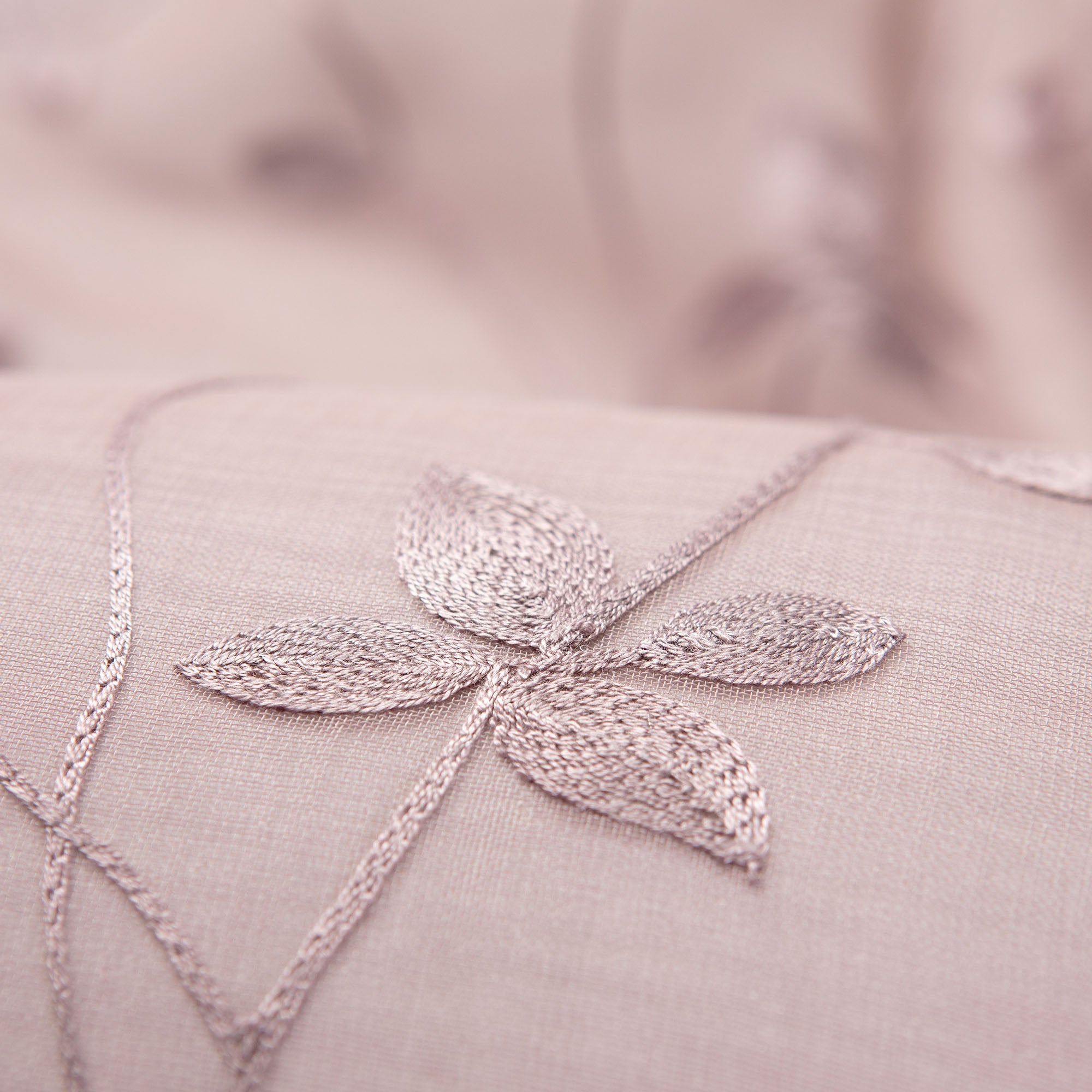 Embroidered Vine Sheer Rod Pocket Curtains-Tolkye