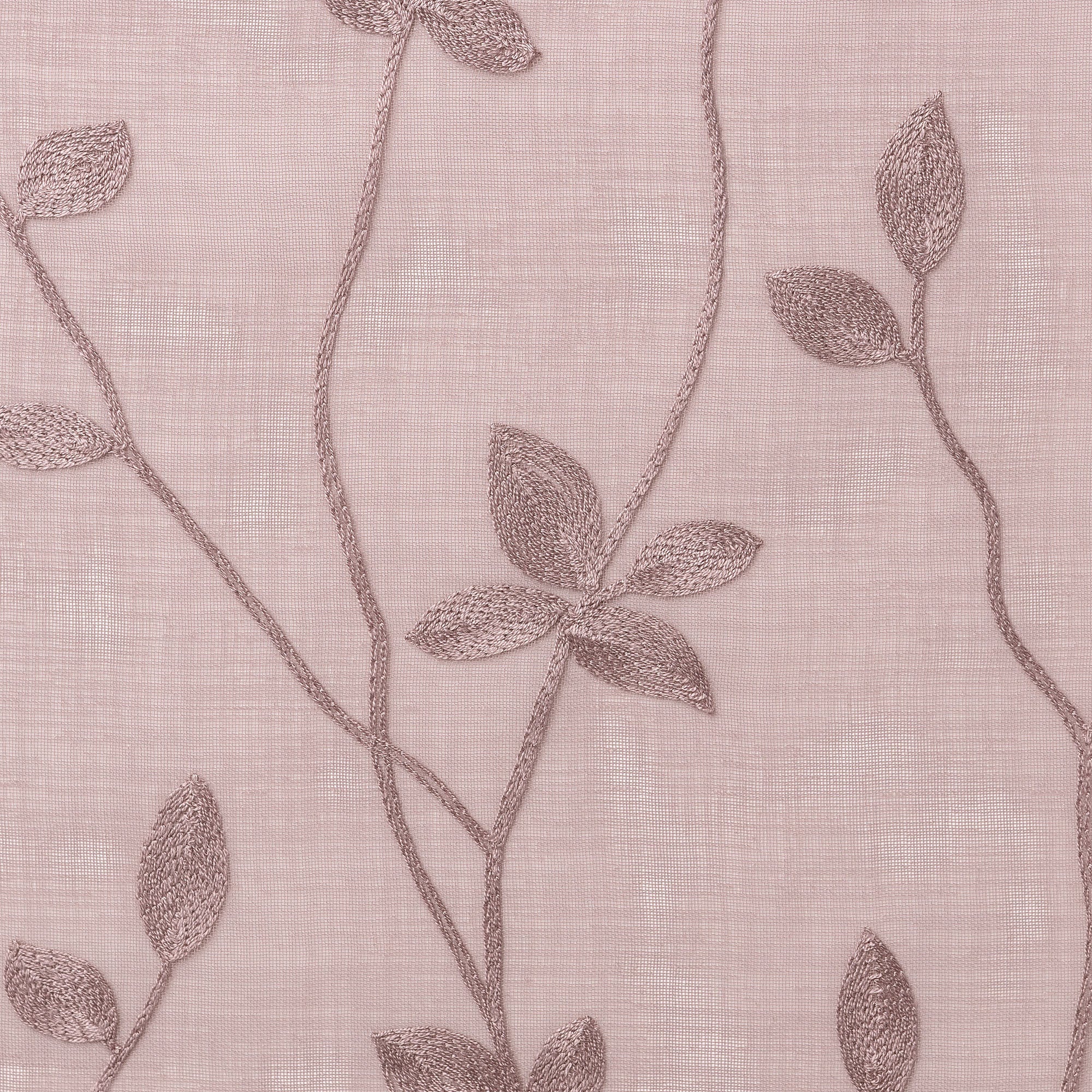 Embroidered Vine Sheer Rod Pocket Curtains-Tolkye