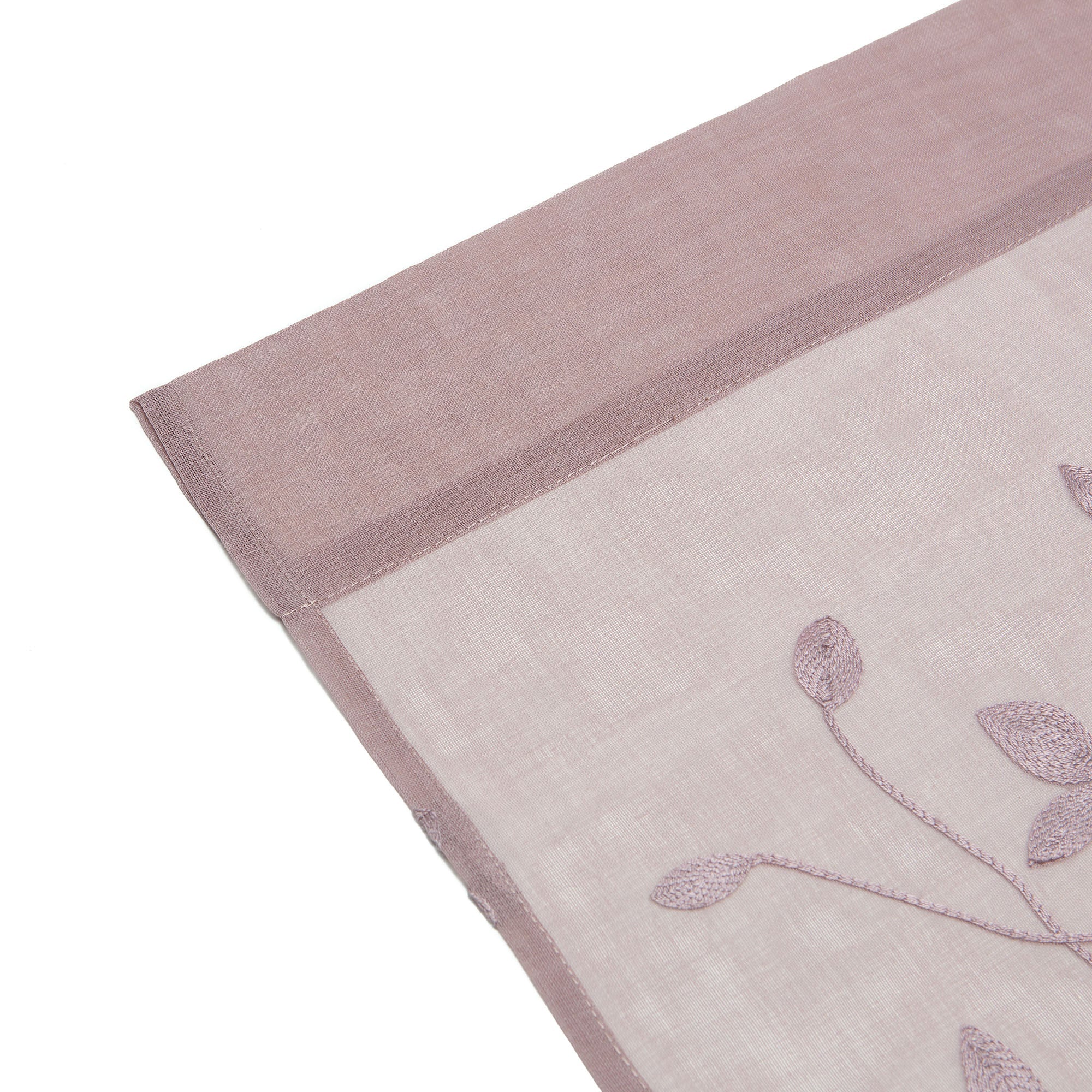 Embroidered Vine Sheer Rod Pocket Curtains-Tolkye