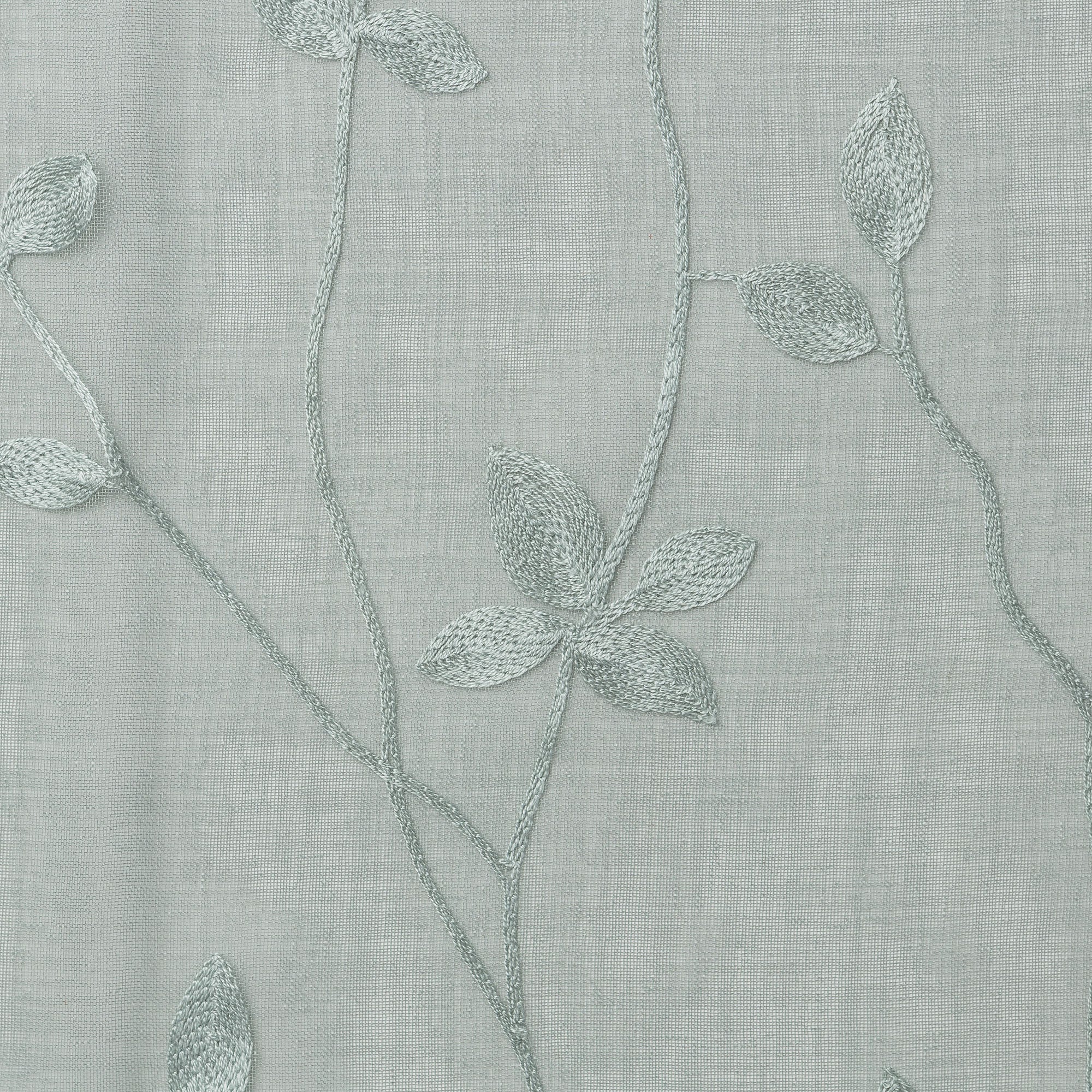 Embroidered Vine Sheer Rod Pocket Curtains-Tolkye