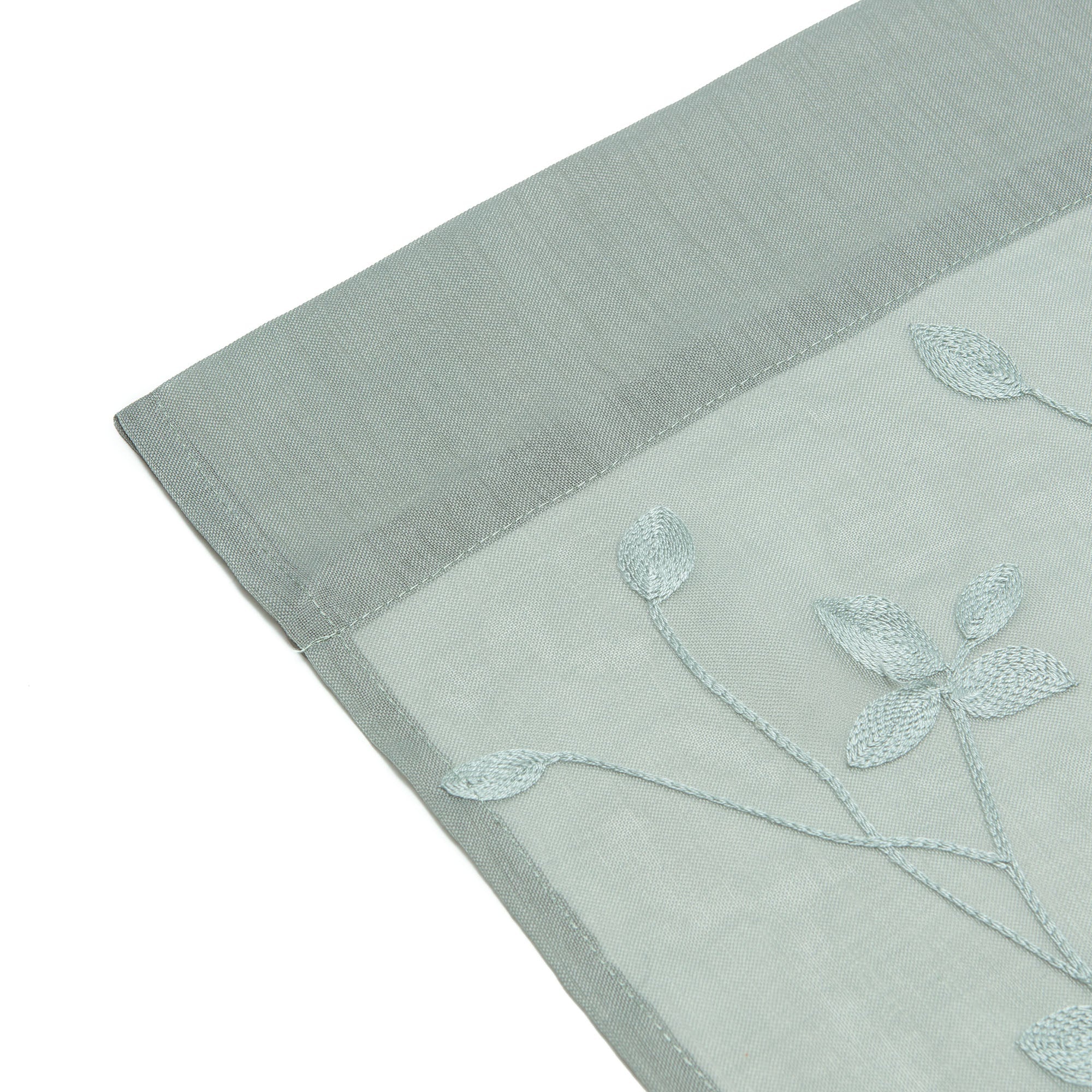 Embroidered Vine Sheer Rod Pocket Curtains-Tolkye