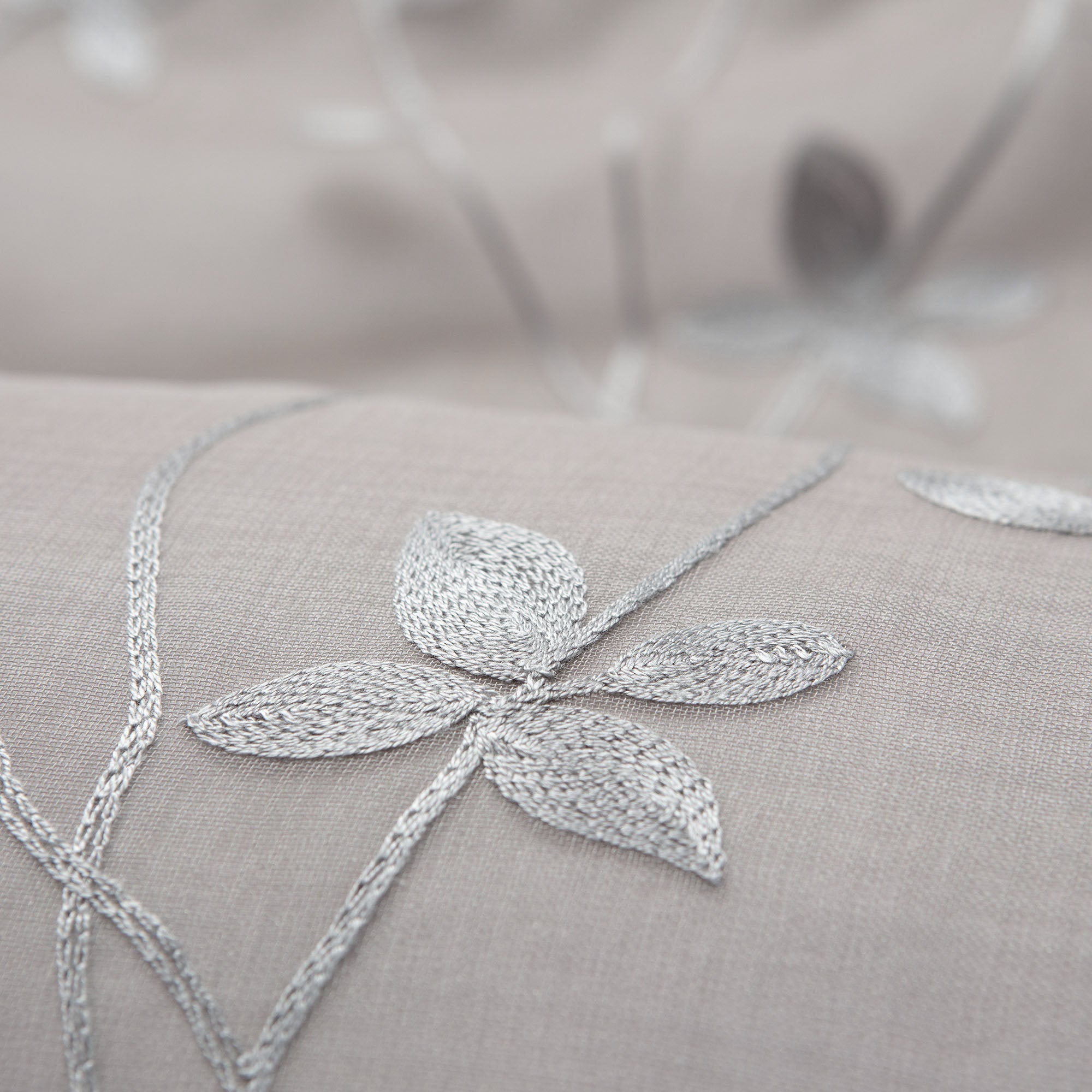 Embroidered Vine Sheer Rod Pocket Curtains-Tolkye