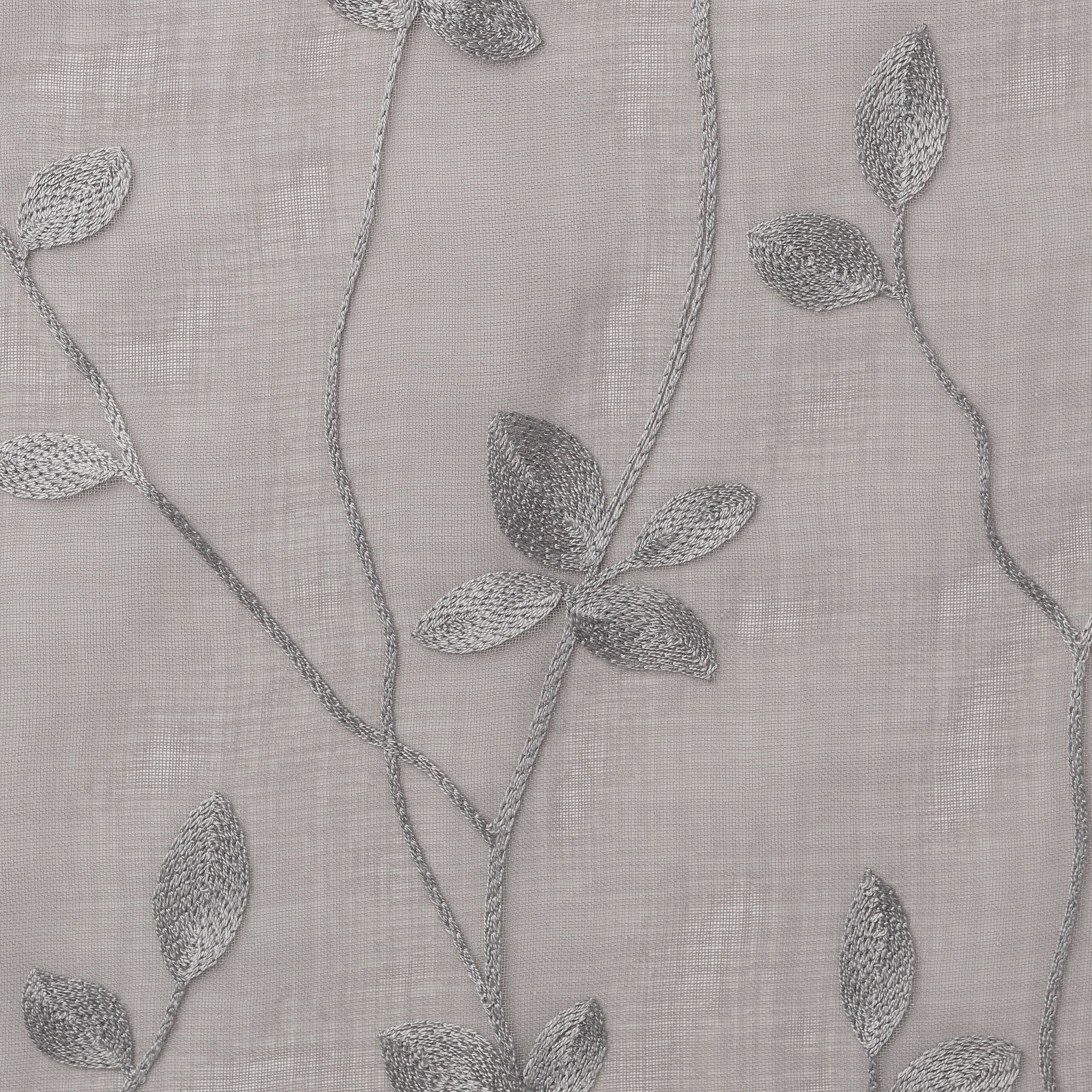 Embroidered Vine Sheer Rod Pocket Curtains-Tolkye