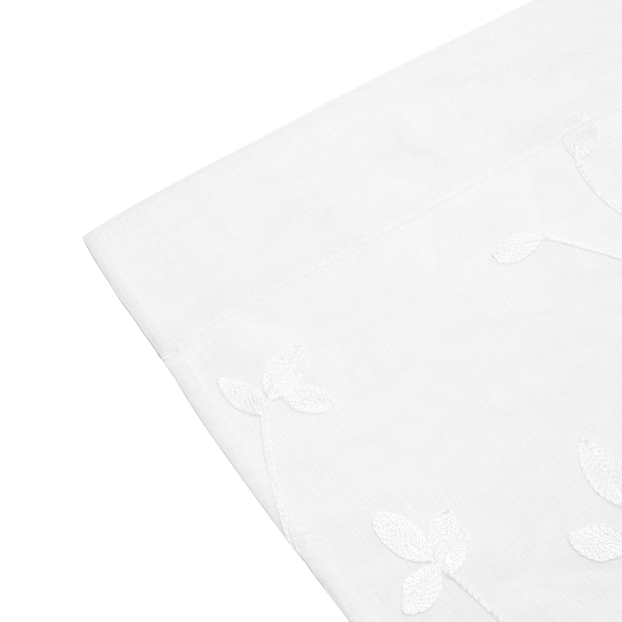 Embroidered Vine Sheer Rod Pocket Curtains-Tolkye