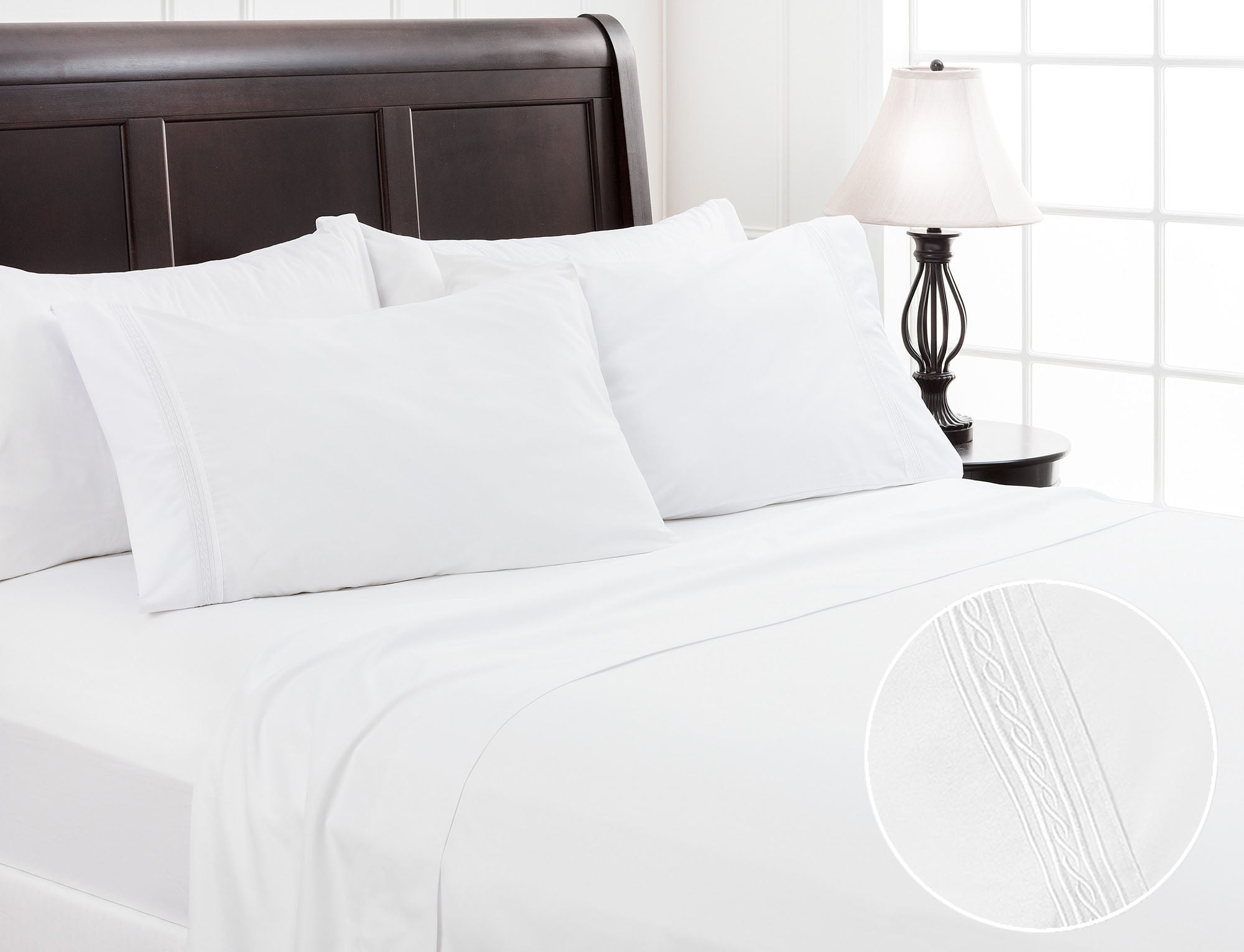 Solid Embroidered Sheets Set-Tolkye