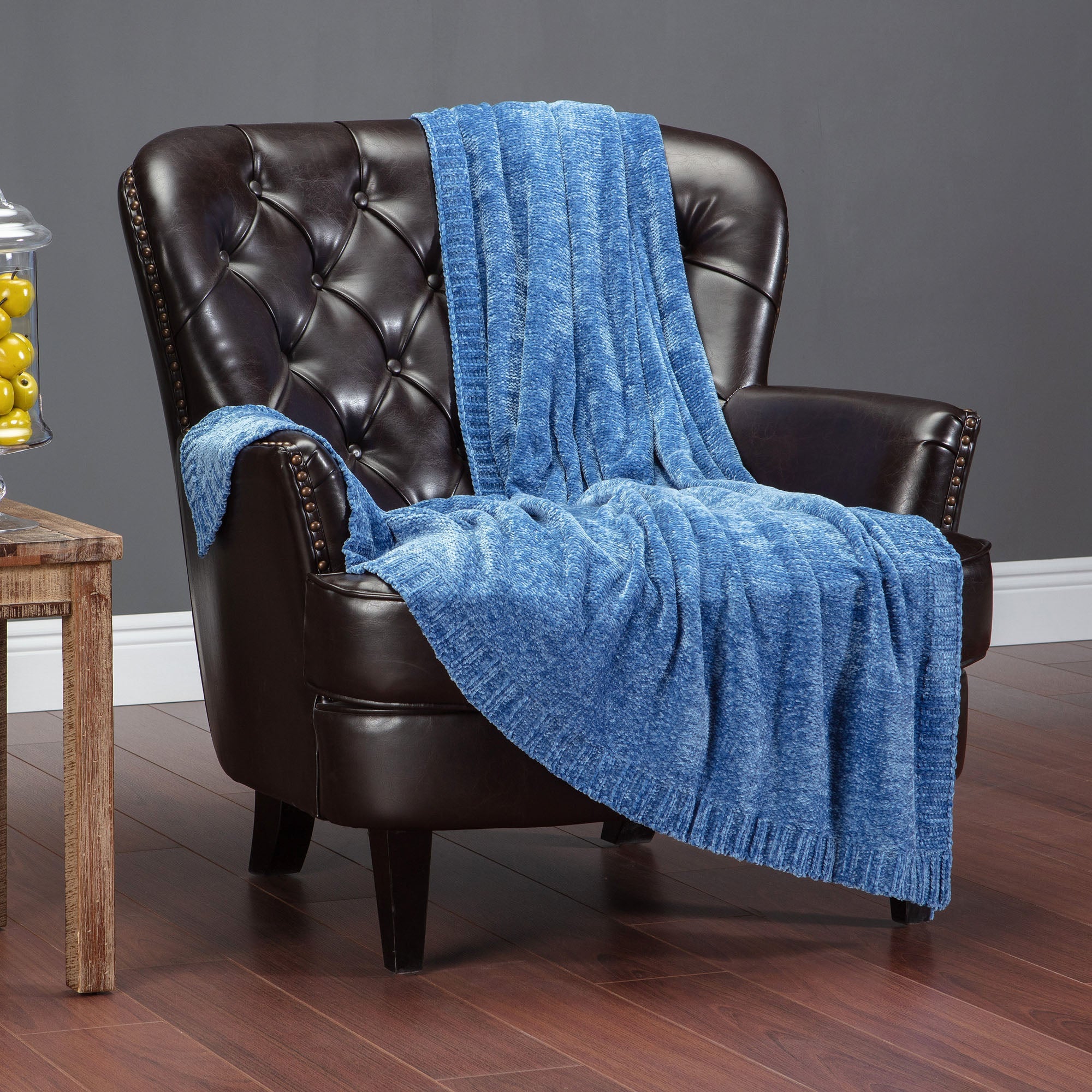 Chenille Luxe Border Throw Blanket-Tolkye