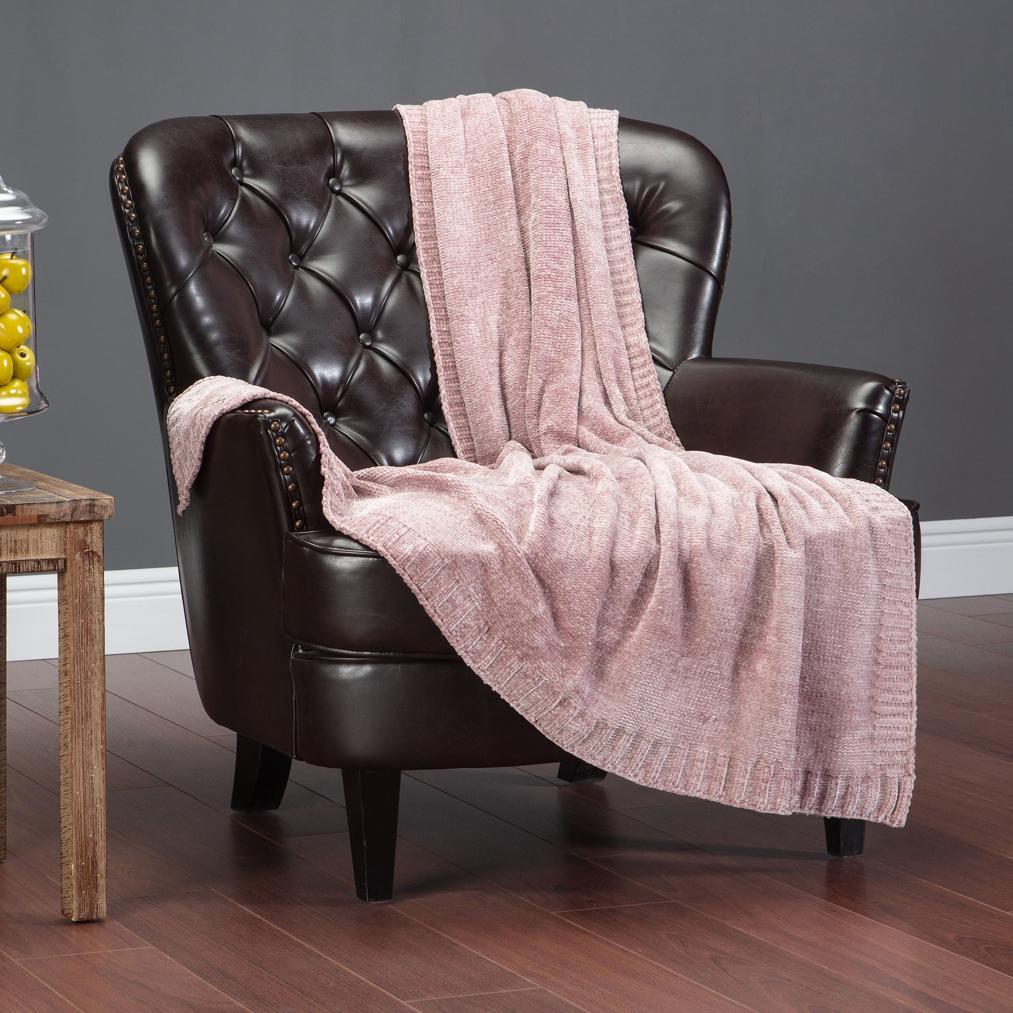Chenille Luxe Border Throw Blanket-Tolkye