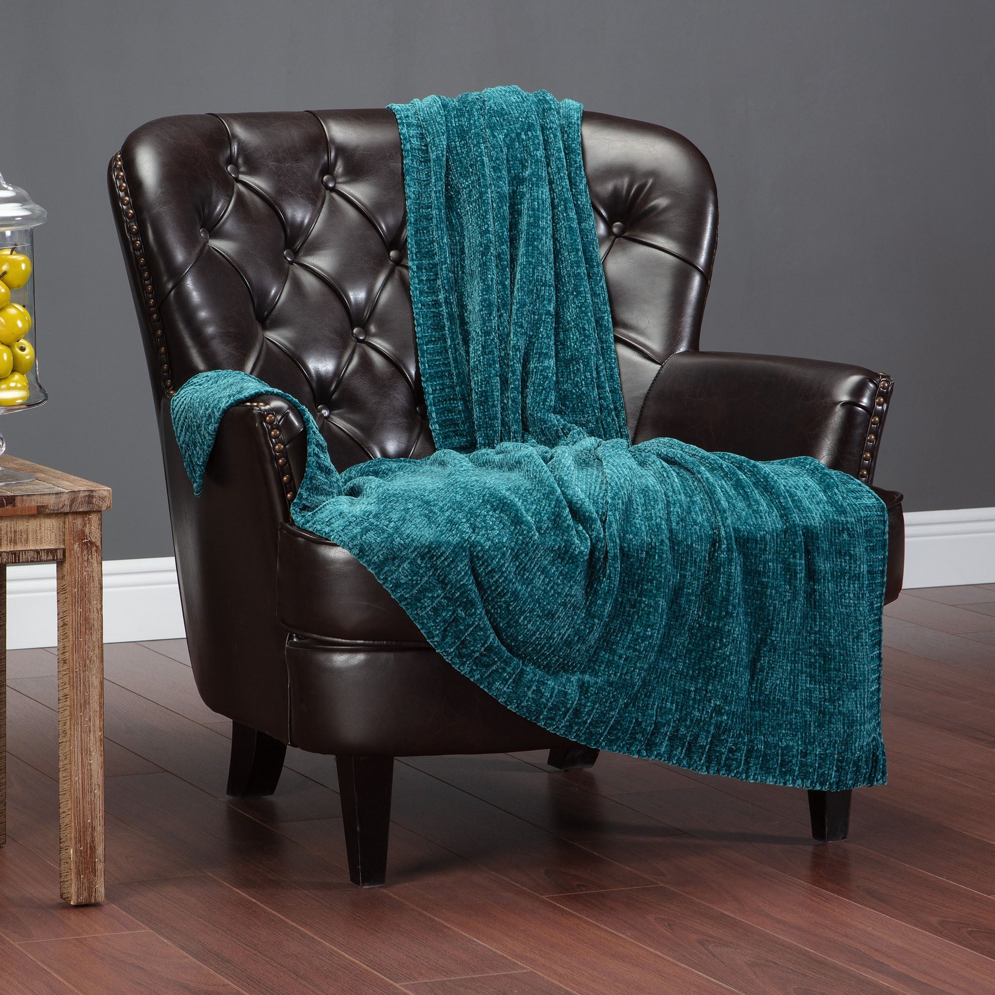 Chenille Luxe Border Throw Blanket-Tolkye