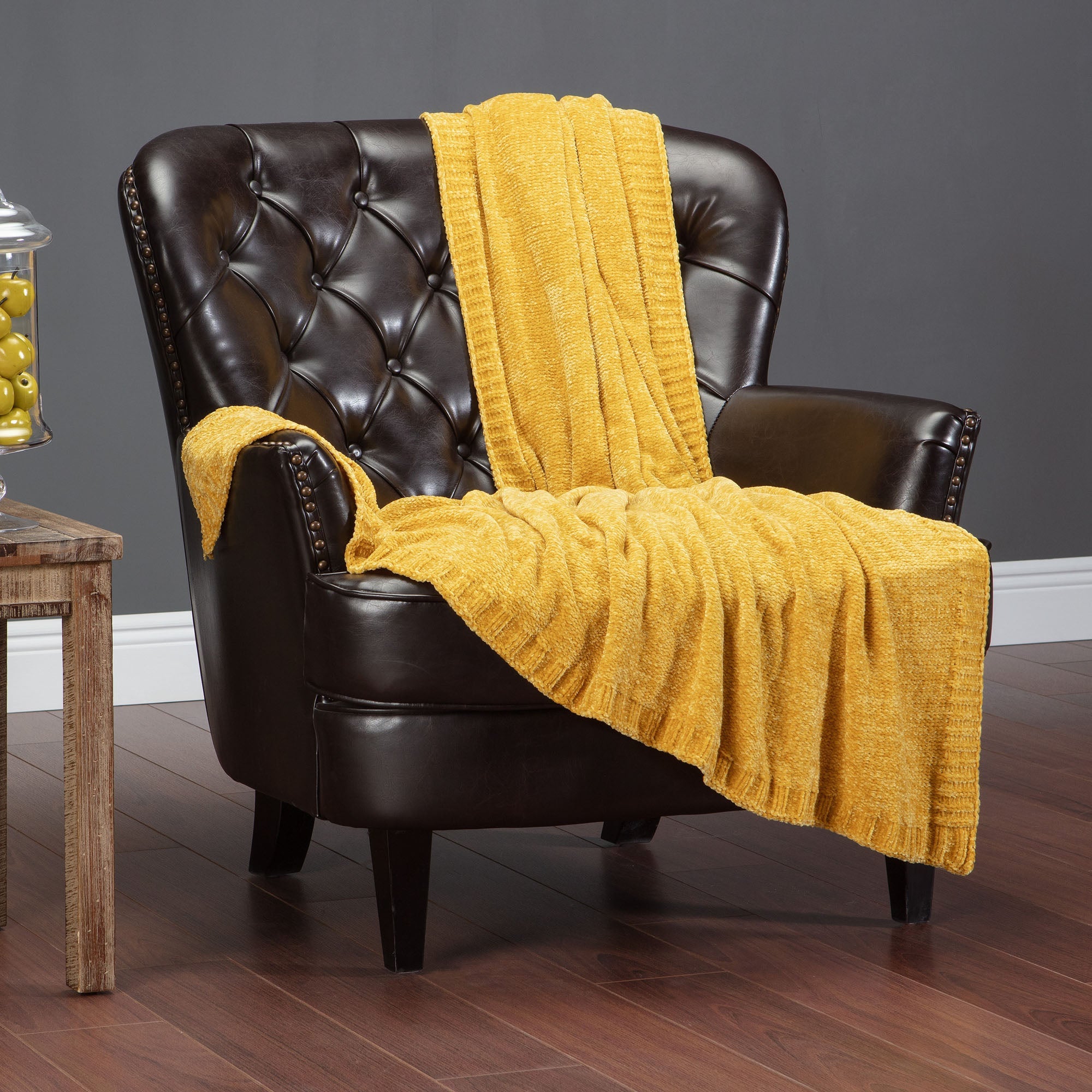Chenille Luxe Border Throw Blanket-Tolkye