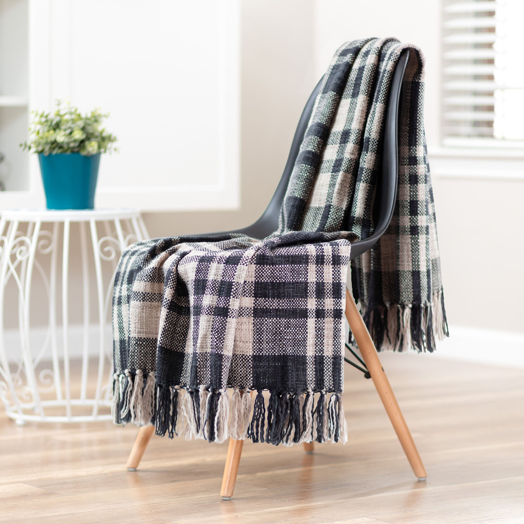 Farmhouse Plaid Throw Blanket-Tolkye