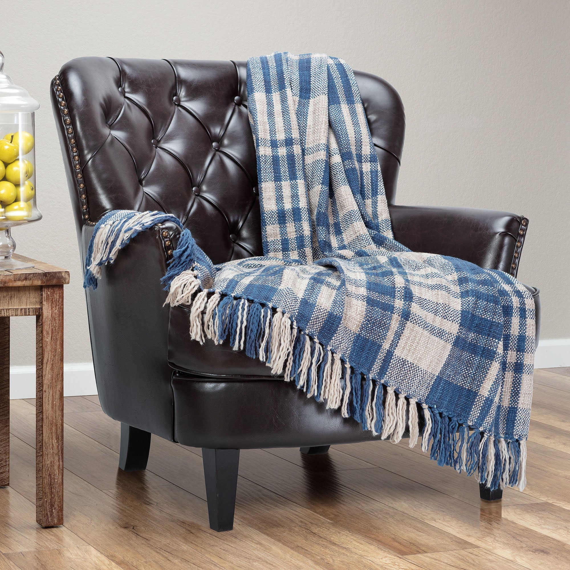 Farmhouse Plaid Throw Blanket-Tolkye