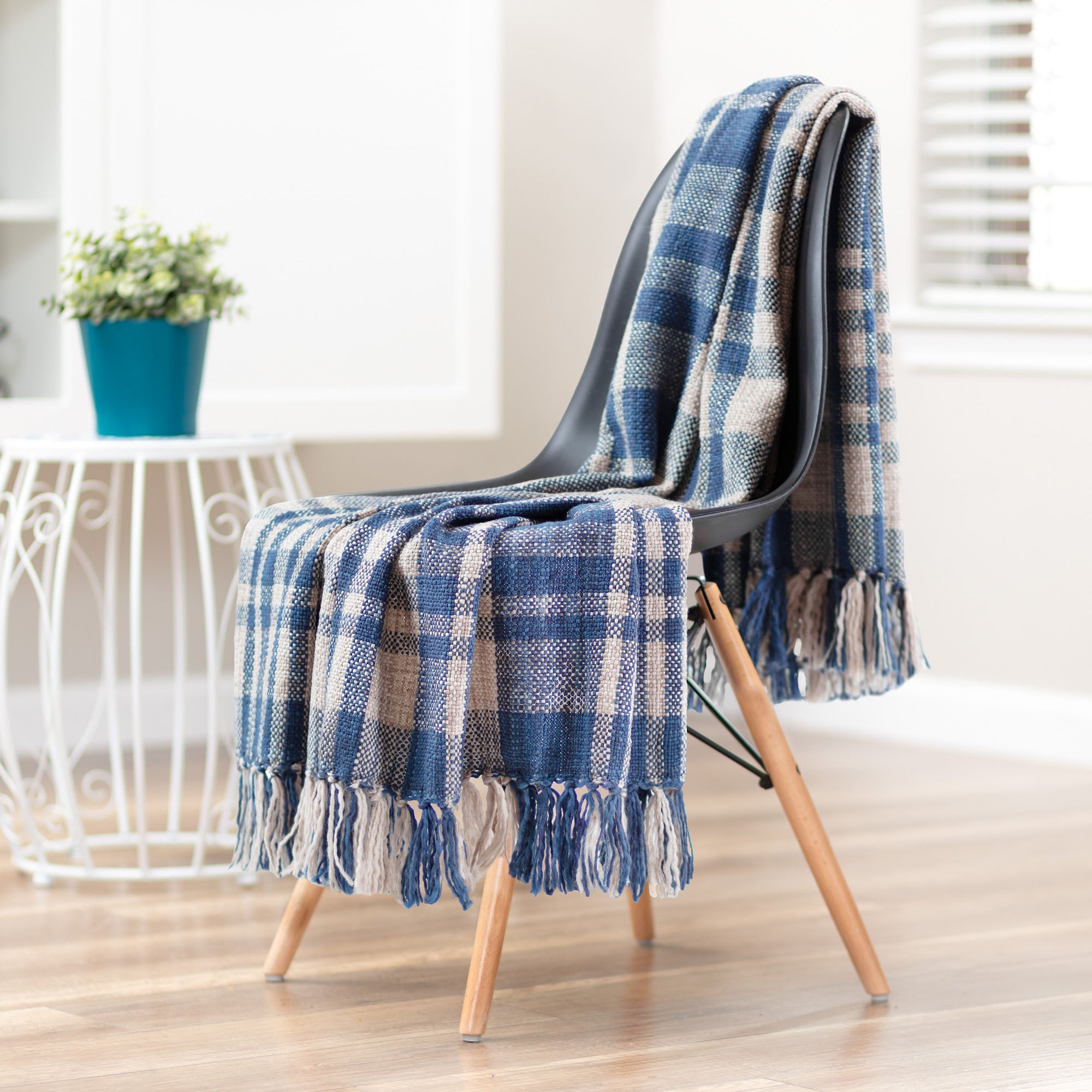Farmhouse Plaid Throw Blanket-Tolkye