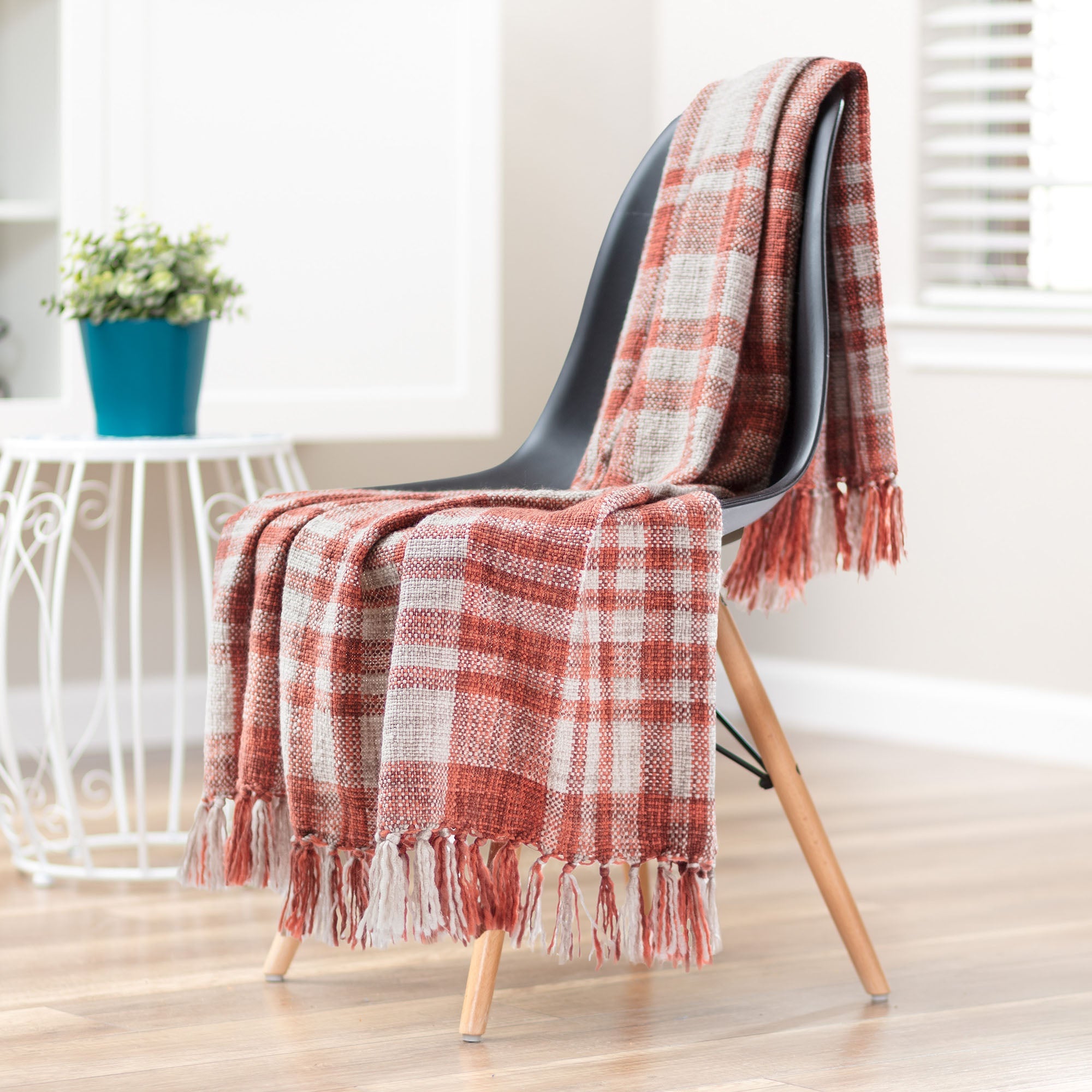 Farmhouse Plaid Throw Blanket-Tolkye