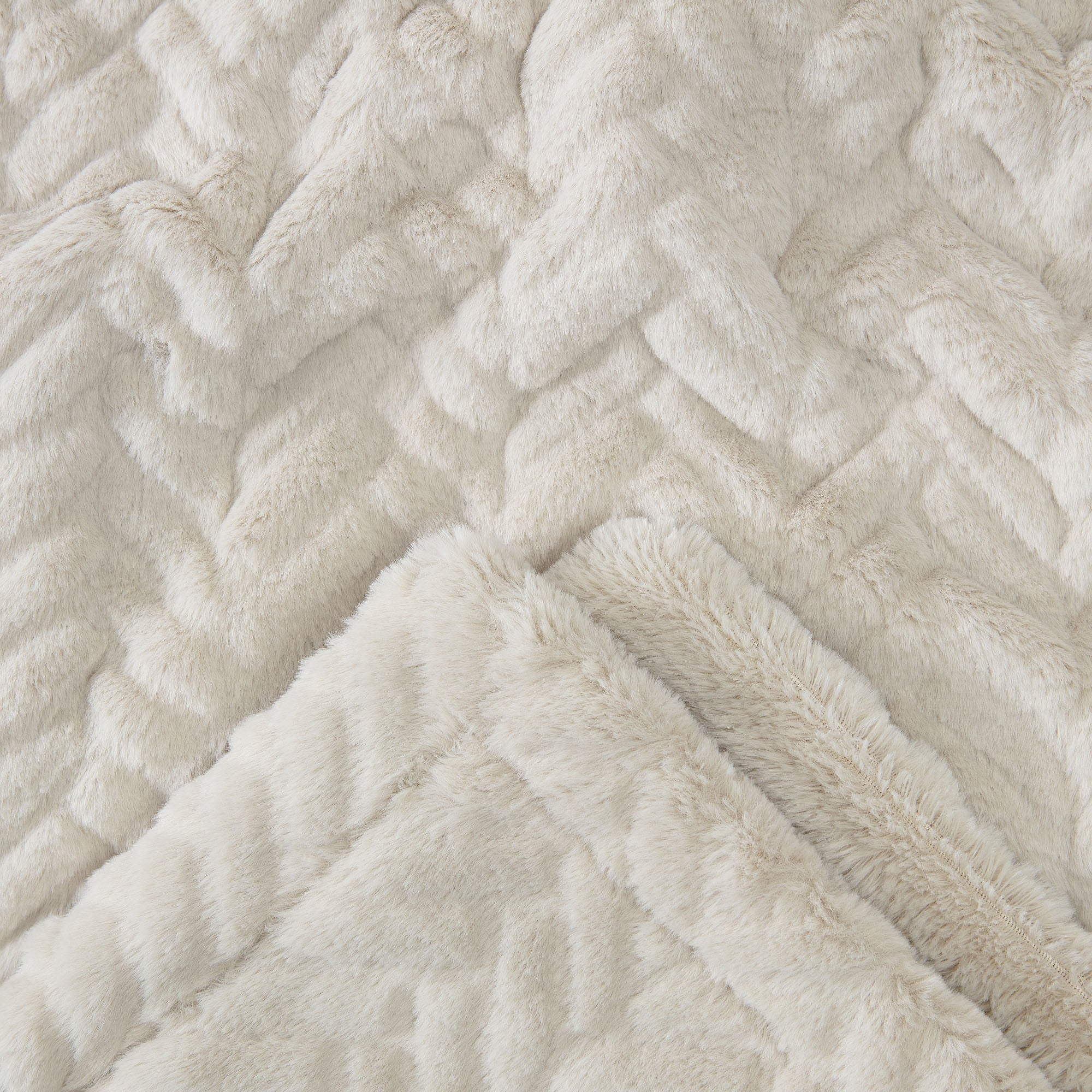 Embossed Faux Fur Throw Blanket-Tolkye