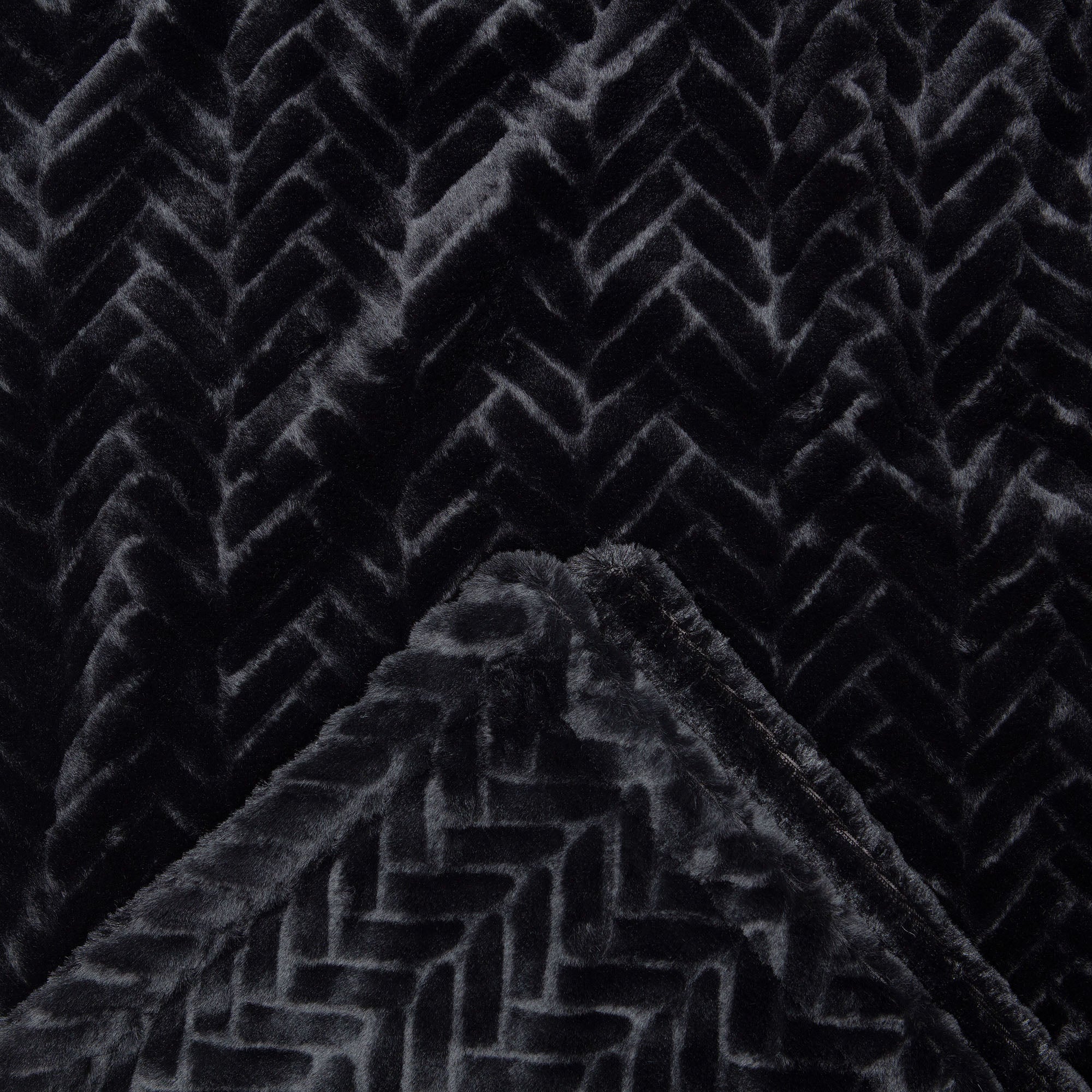 Embossed Faux Fur Throw Blanket-Tolkye