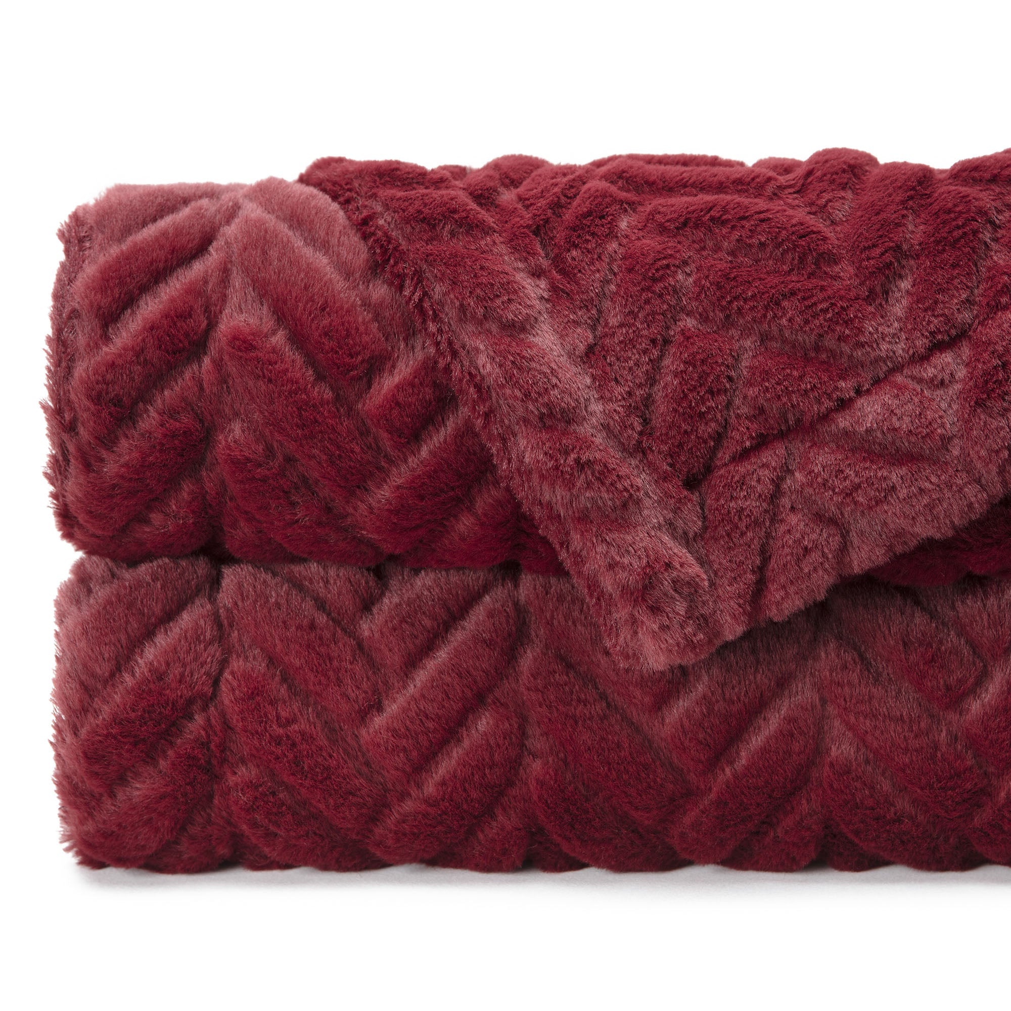 Embossed Faux Fur Throw Blanket-Tolkye