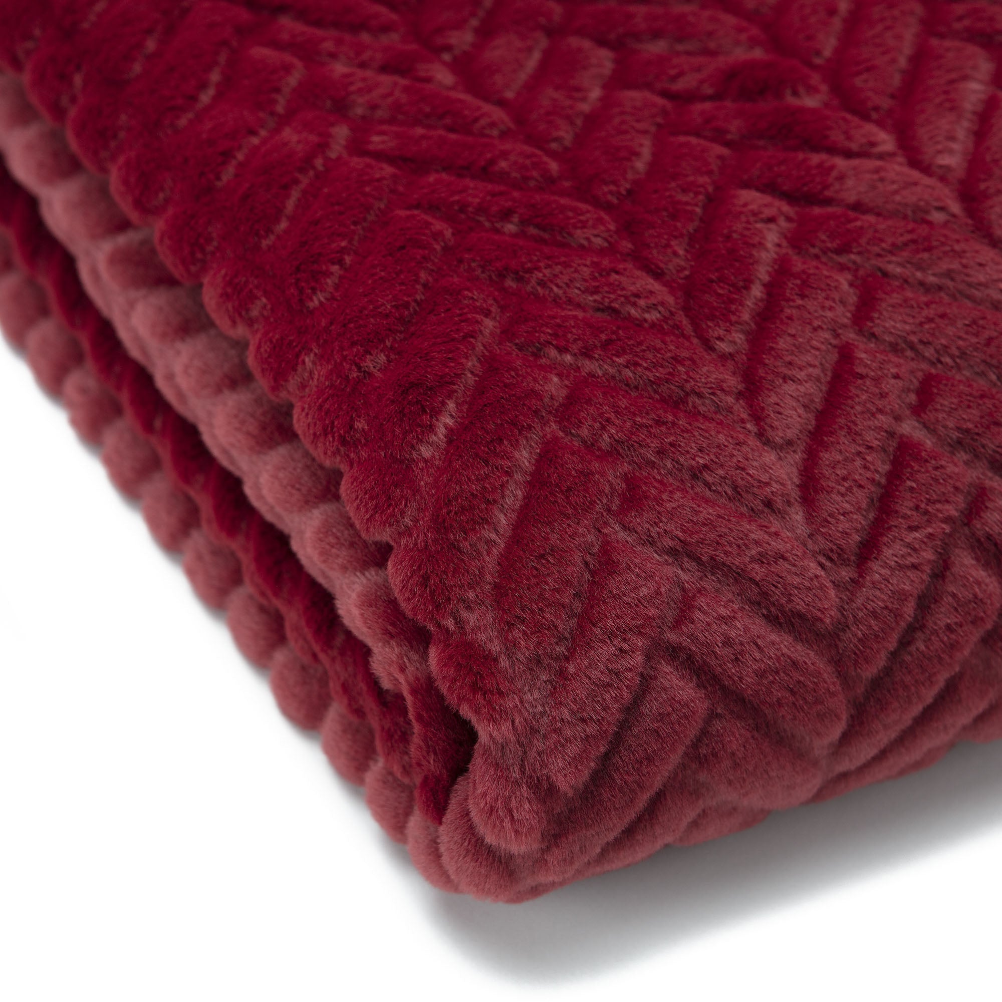 Embossed Faux Fur Throw Blanket-Tolkye