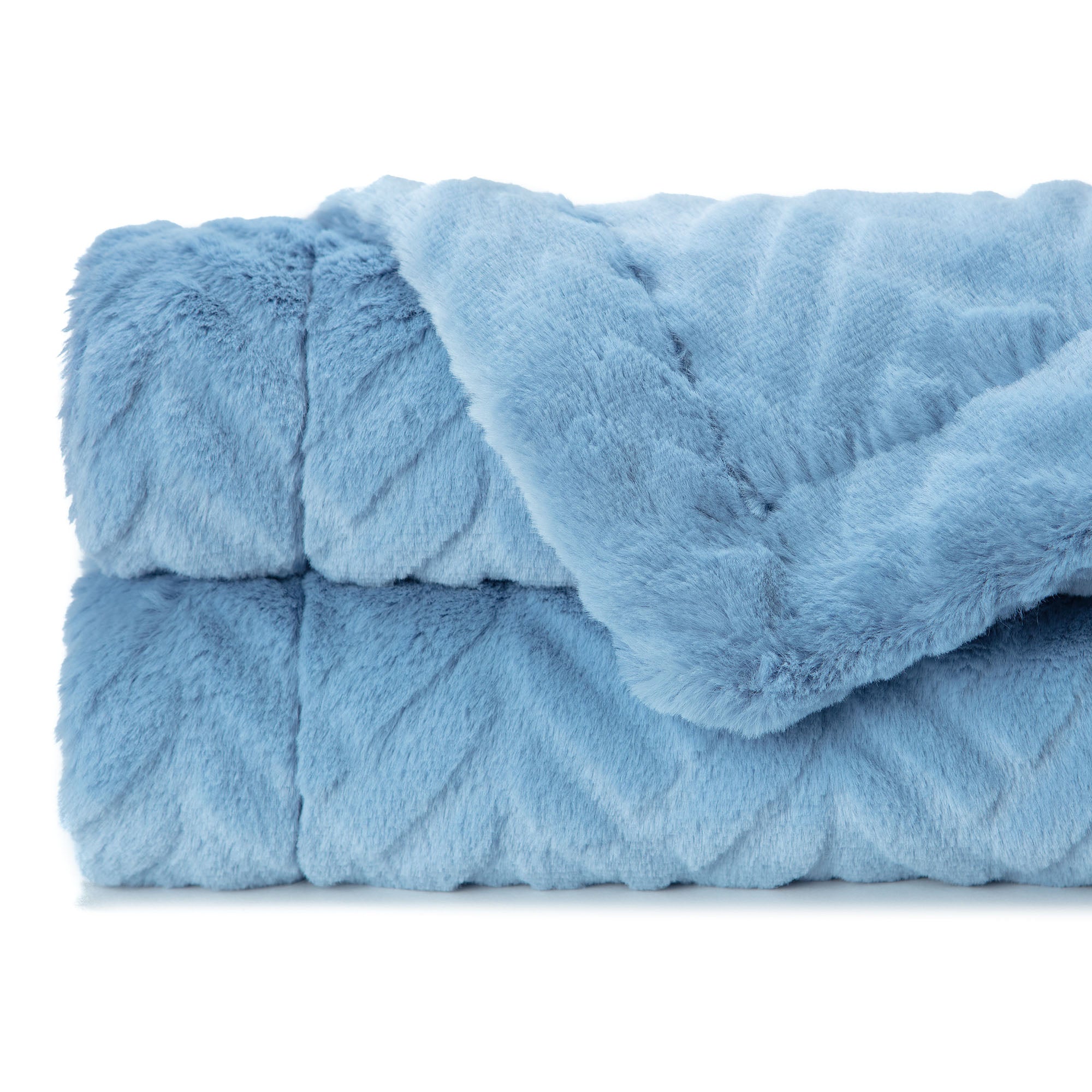 Embossed Faux Fur Throw Blanket-Tolkye