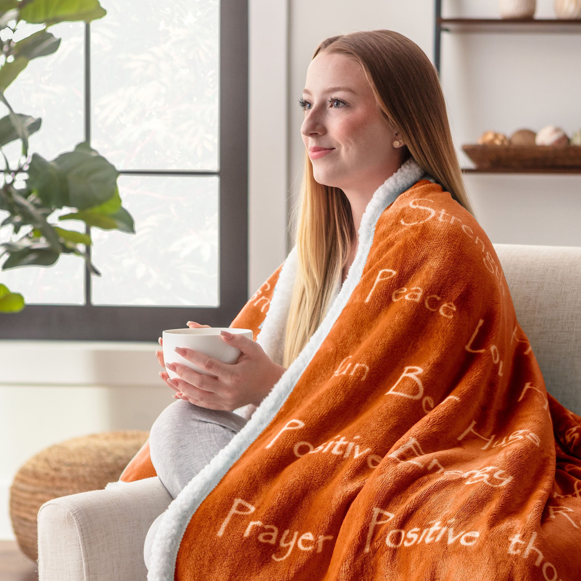 Gift Faux Fur Comfort Words Throw Blanket-Tolkye