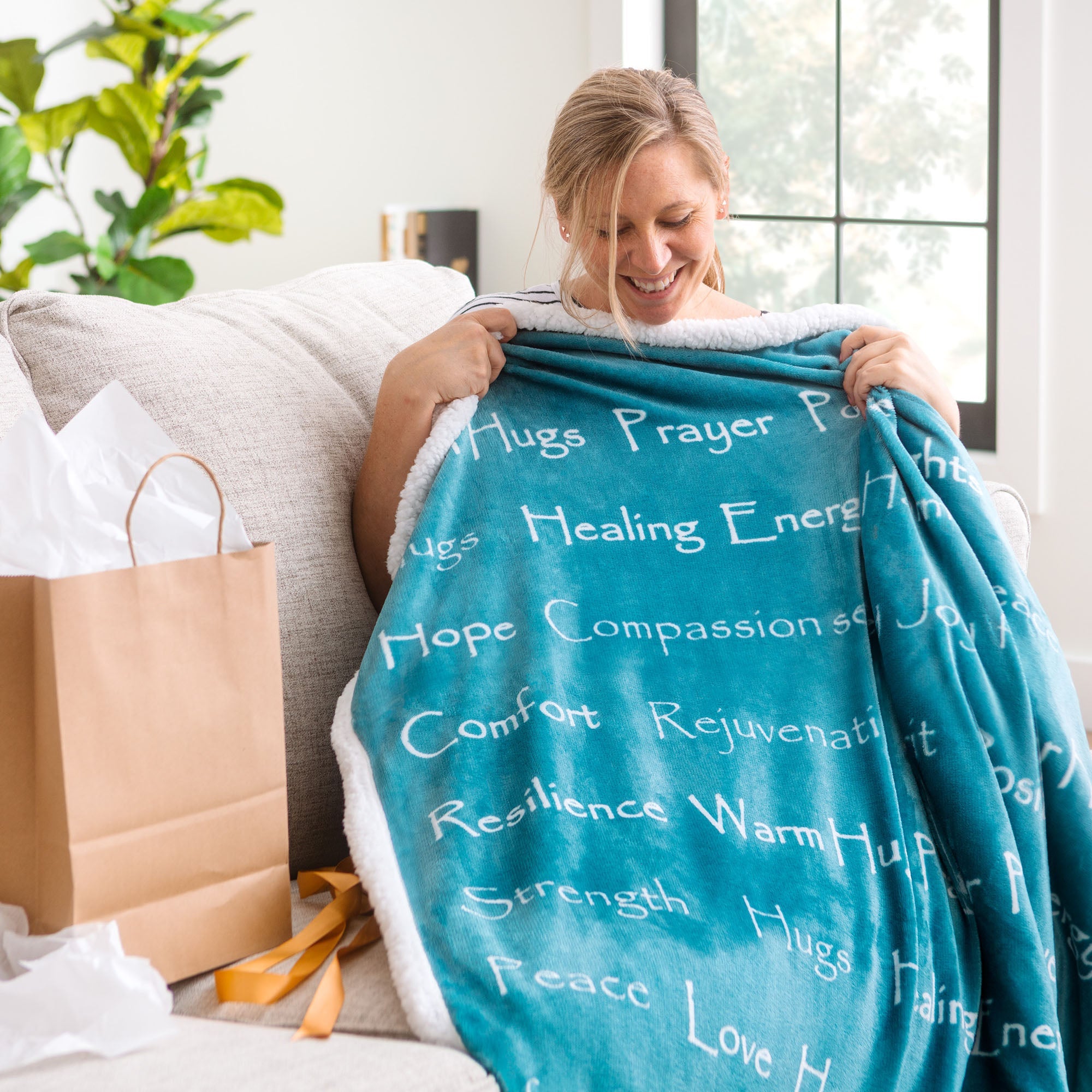 Gift Faux Fur Comfort Words Throw Blanket-Tolkye