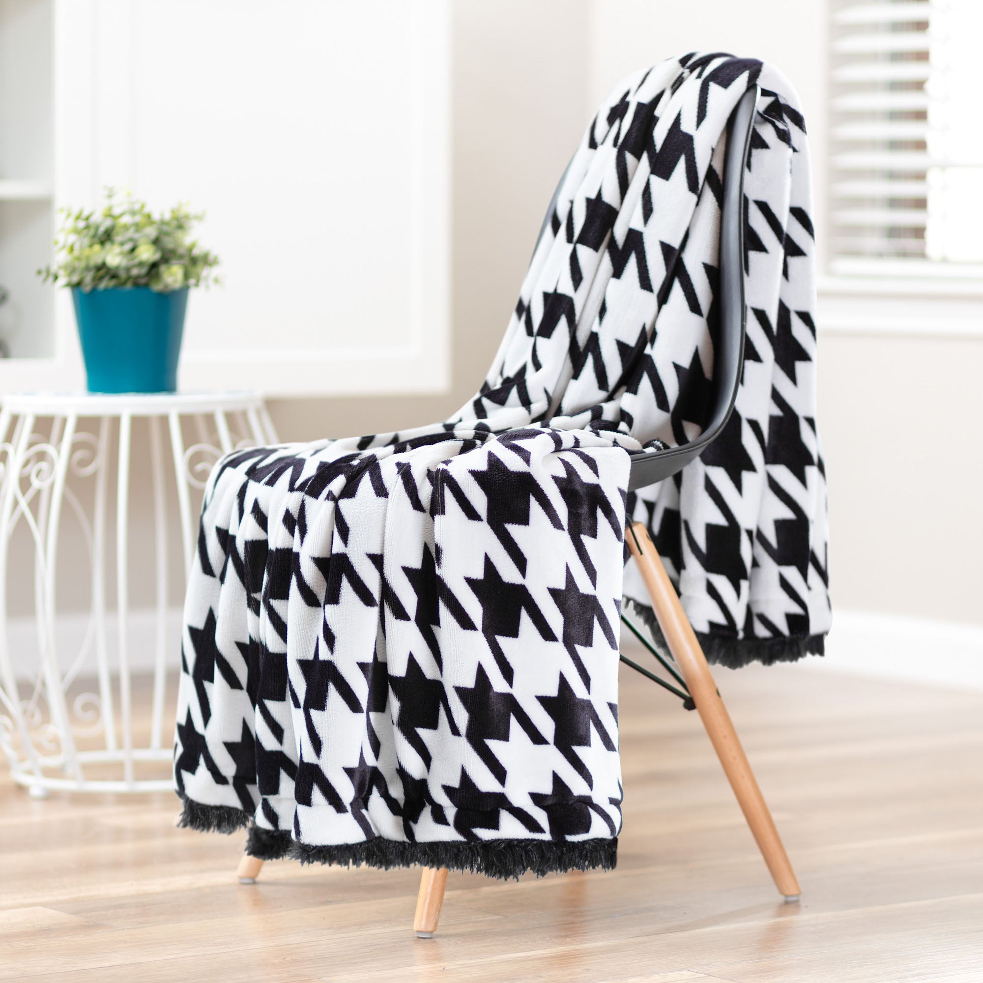 Houndstooth Throw Blanket-Tolkye
