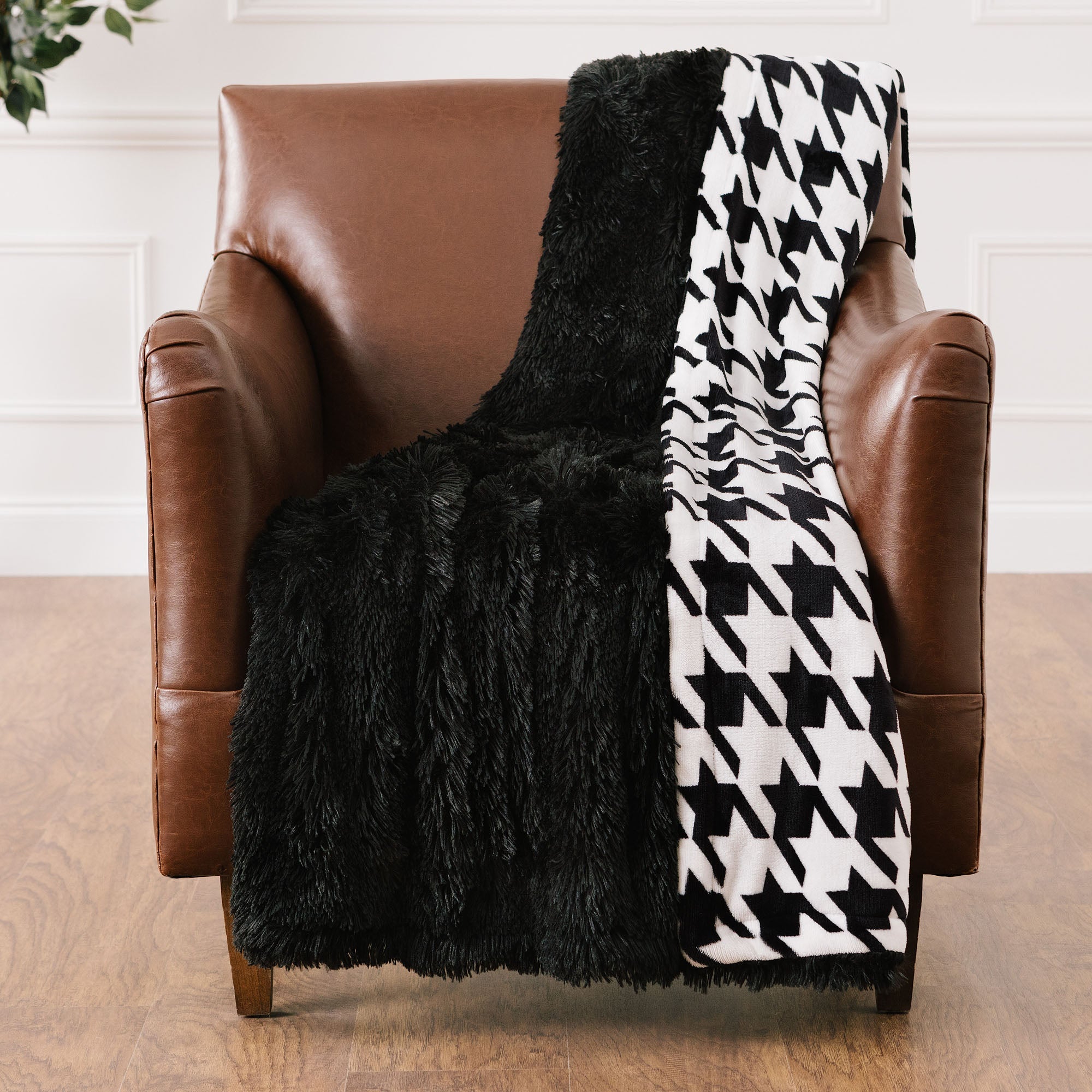 Houndstooth Throw Blanket-Tolkye