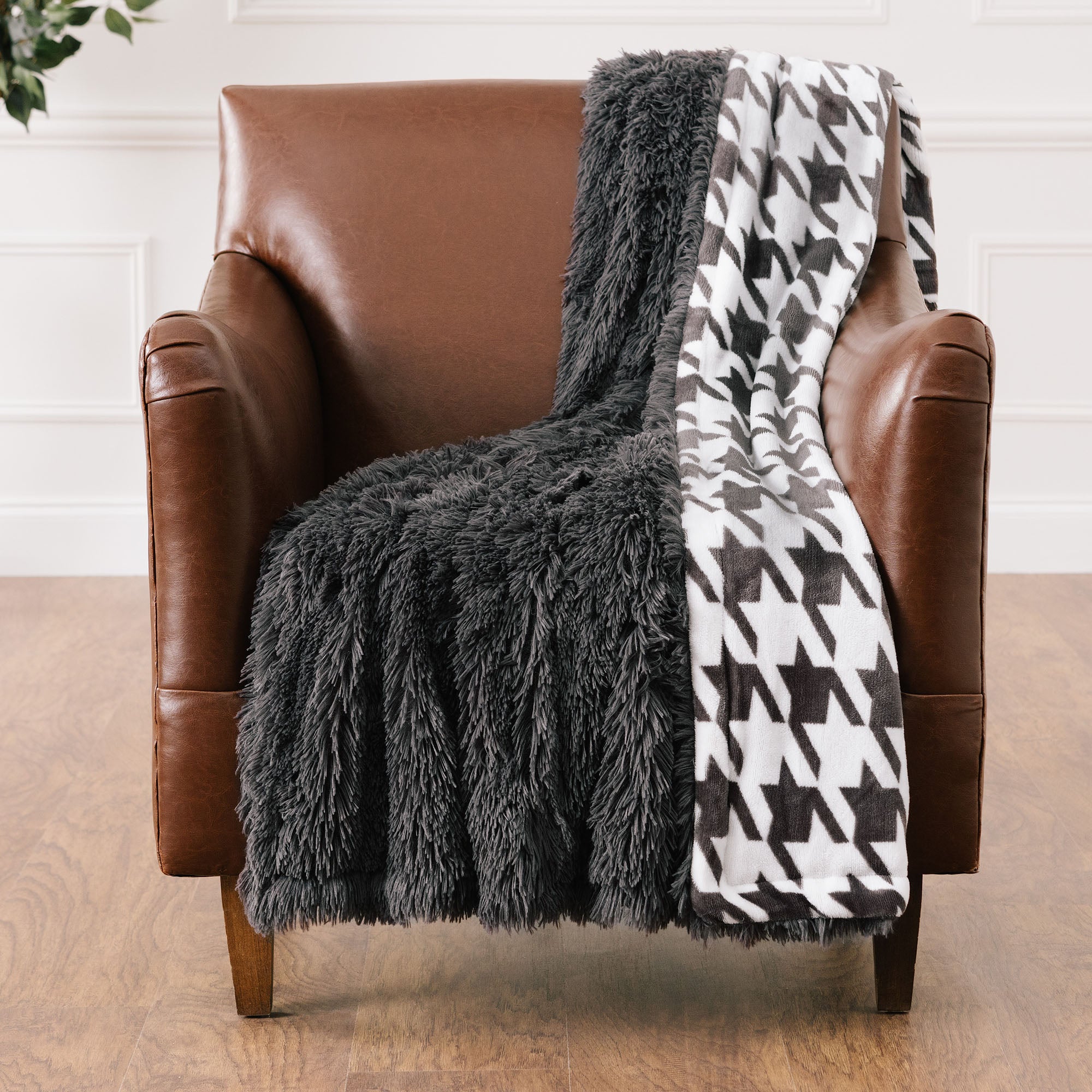 Houndstooth Throw Blanket-Tolkye