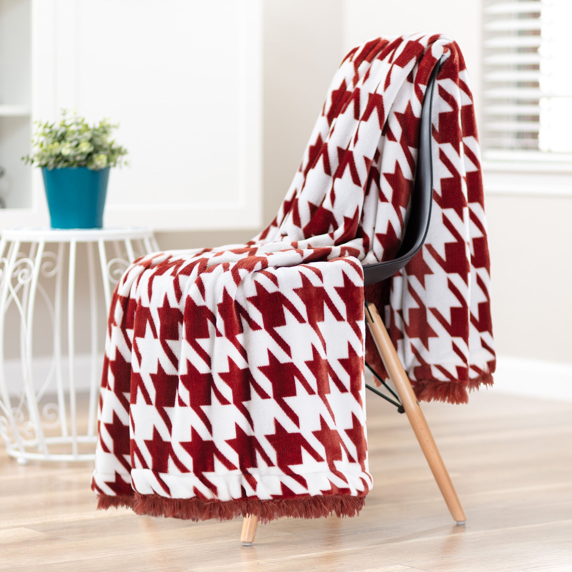 Houndstooth Throw Blanket-Tolkye