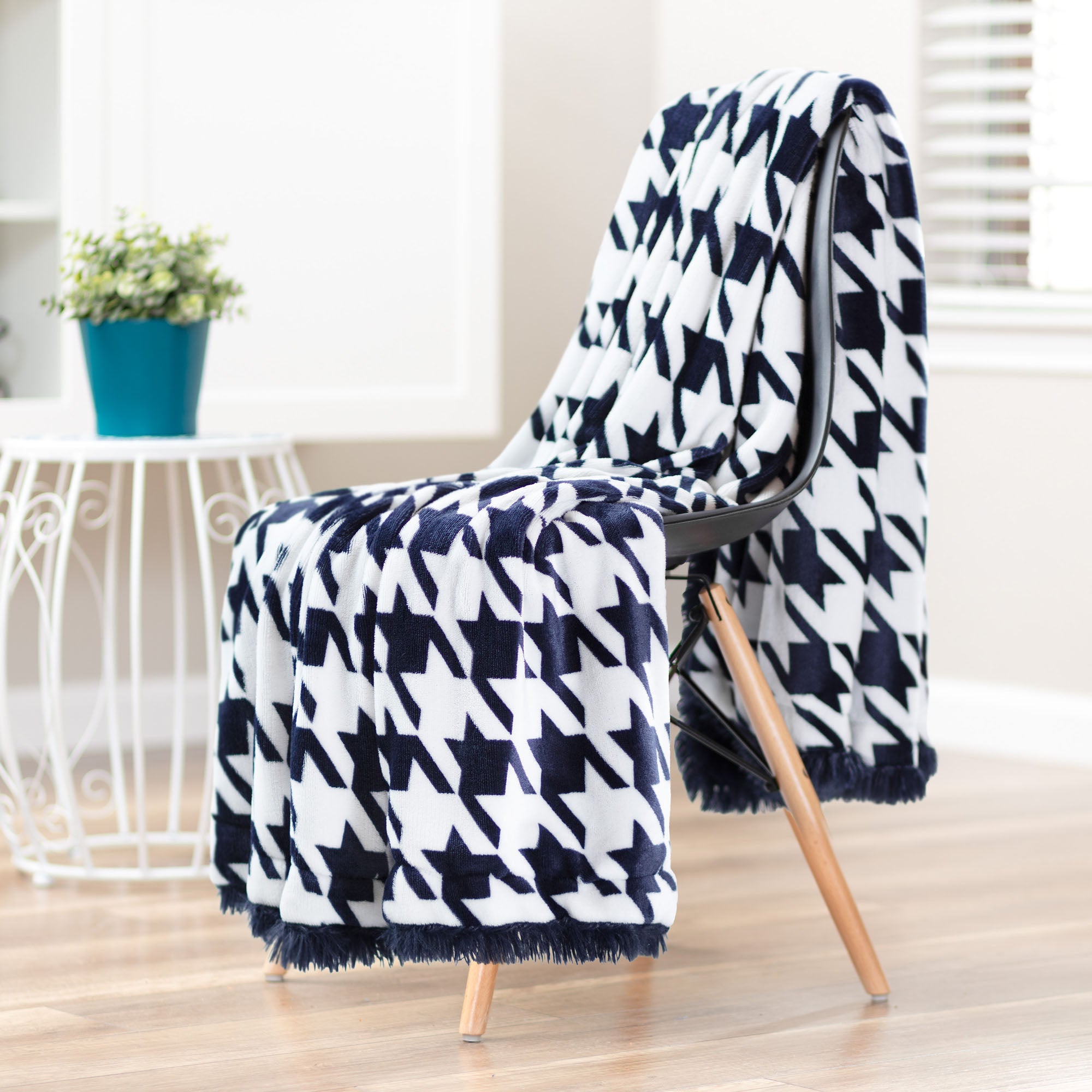 Houndstooth Throw Blanket-Tolkye