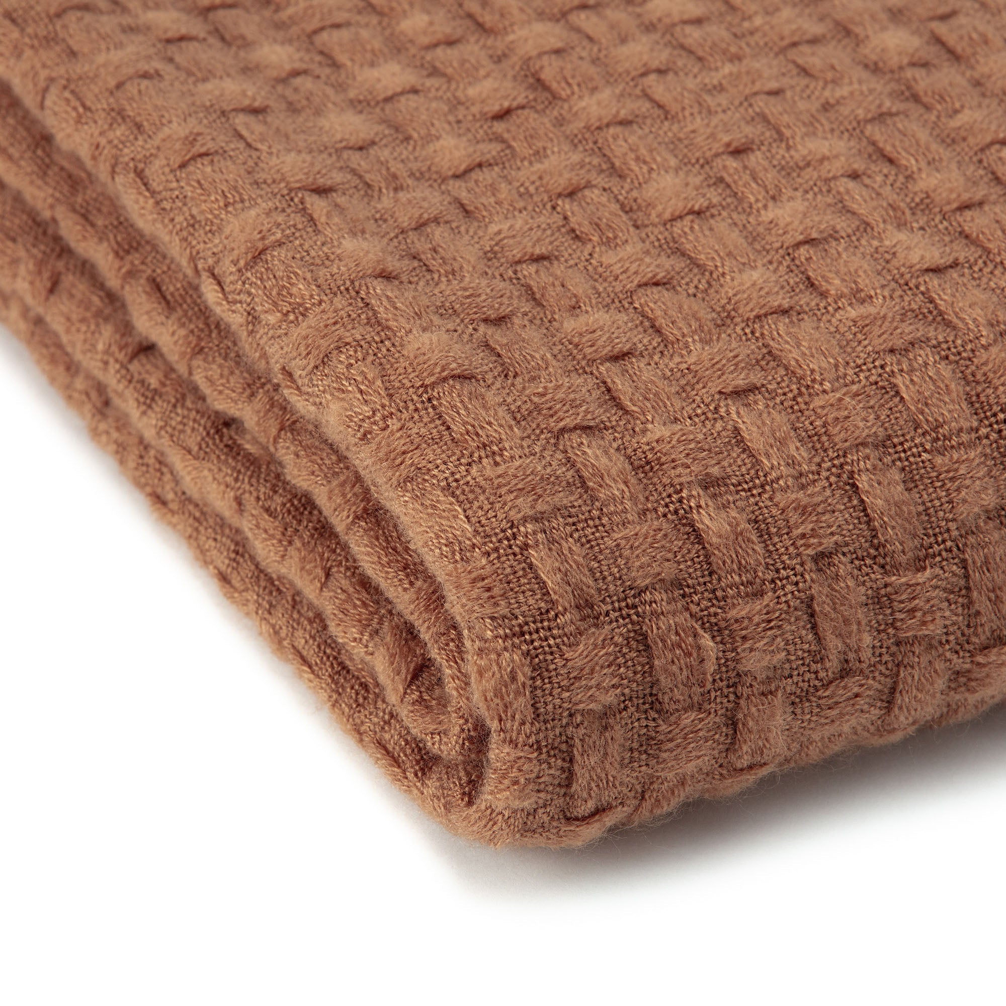 Waffle Fringe Throw Blanket-Tolkye