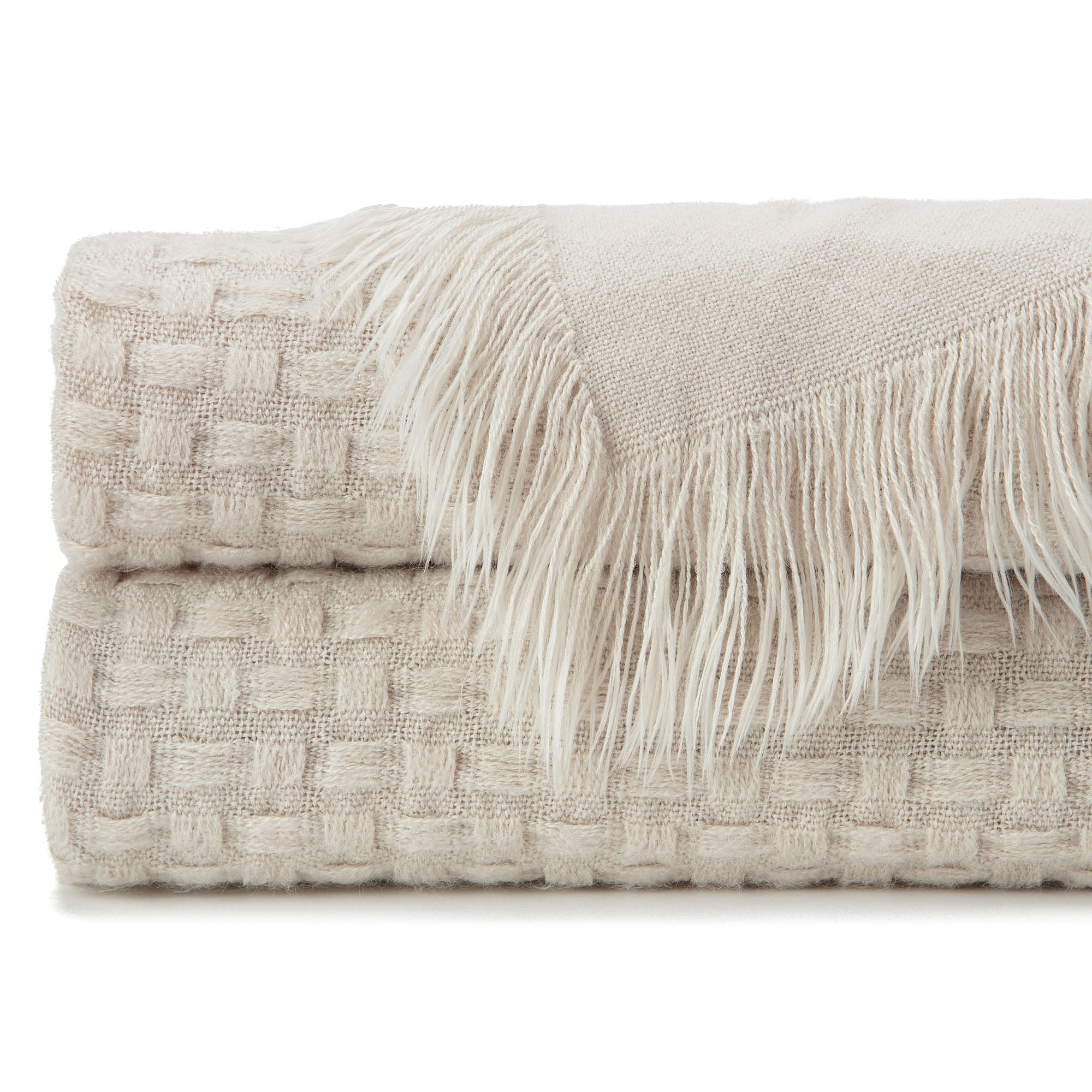 Waffle Fringe Throw Blanket-Tolkye