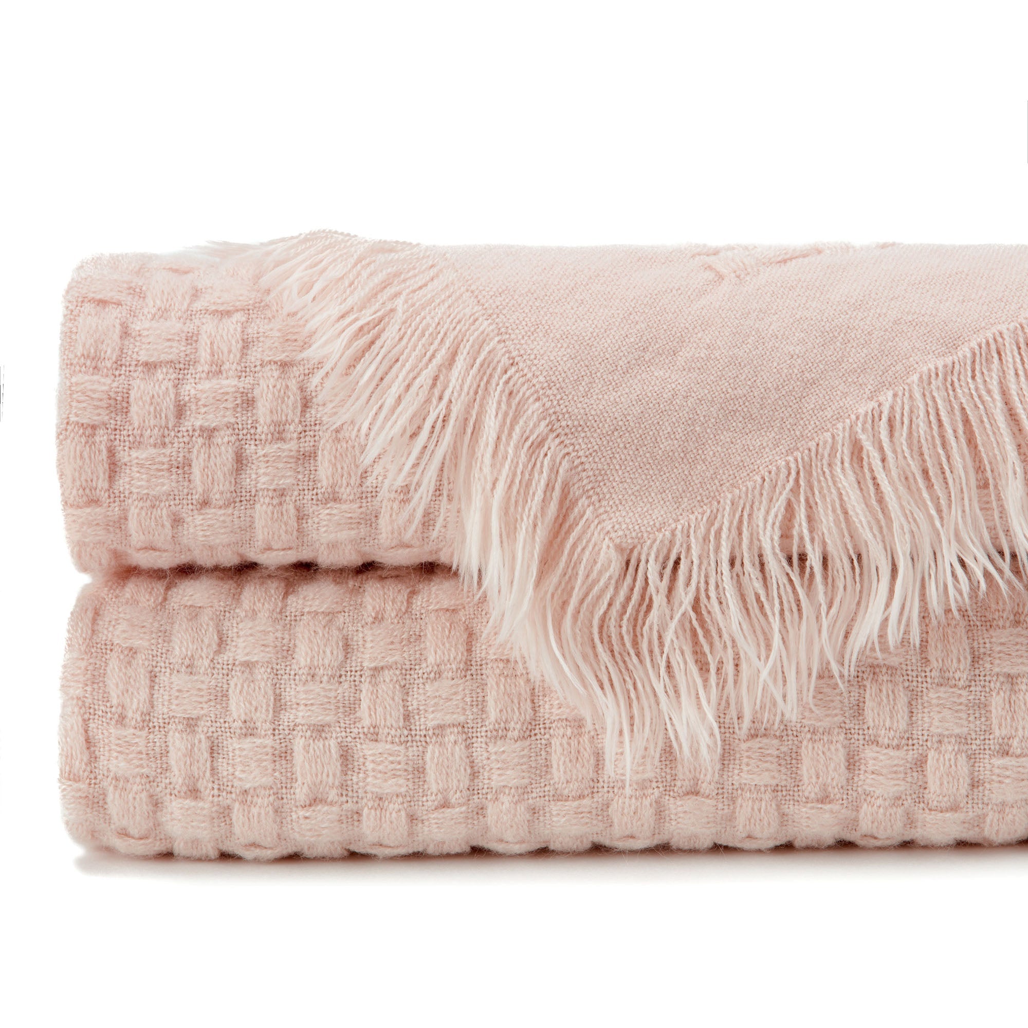 Waffle Fringe Throw Blanket-Tolkye