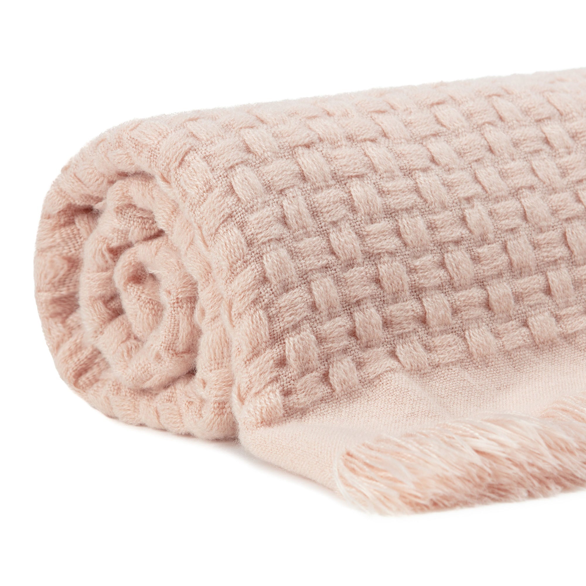 Waffle Fringe Throw Blanket-Tolkye