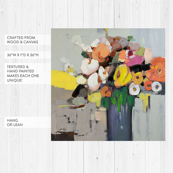 Hand-painted Abstract Flower Canvas Oil Painting