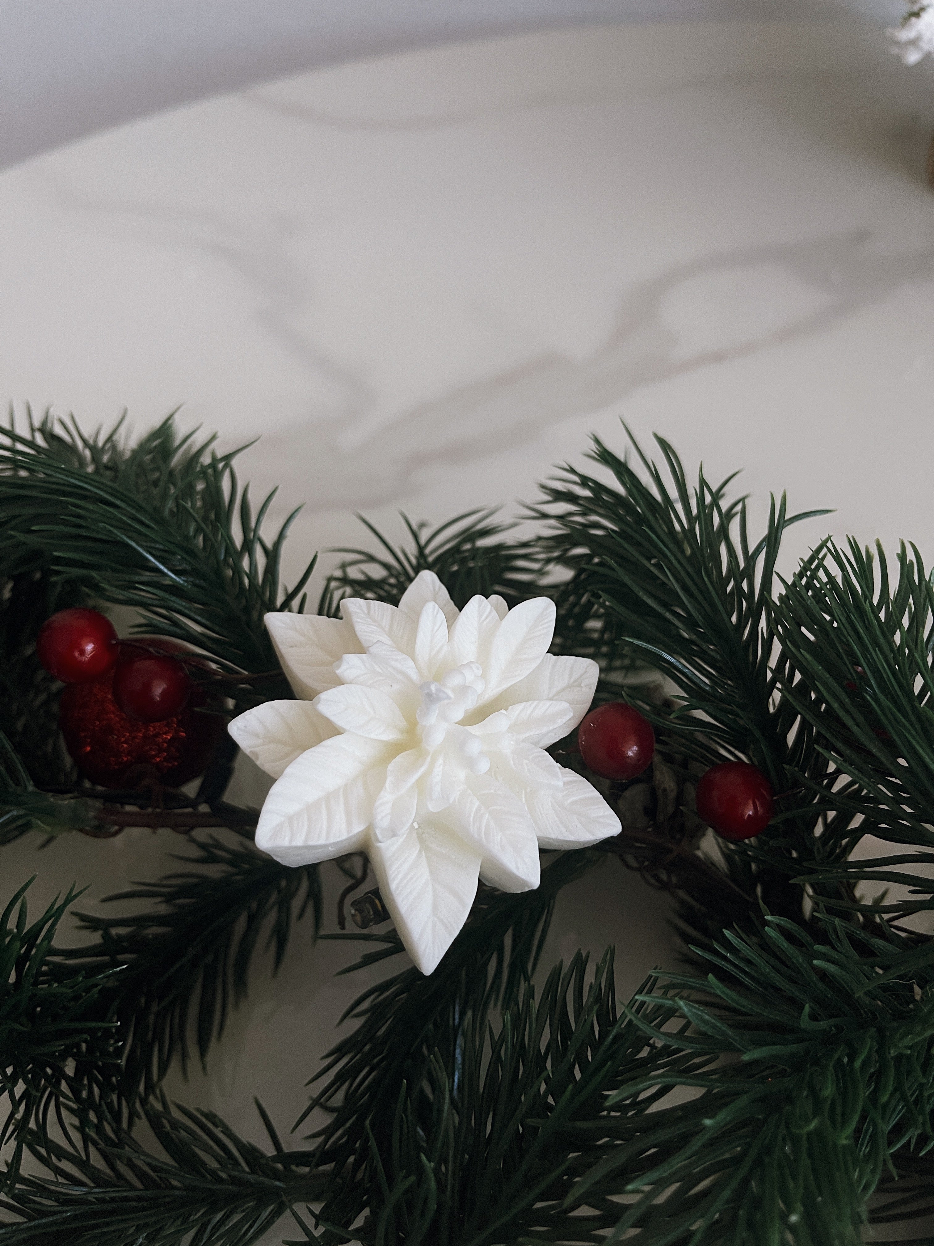 Mini Poinsettia Candle