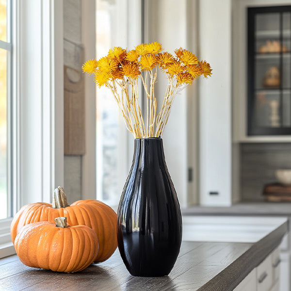 Faux Mini Yellow Flower Stems, Set of Six