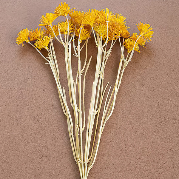 Faux Mini Yellow Flower Stems, Set of Six